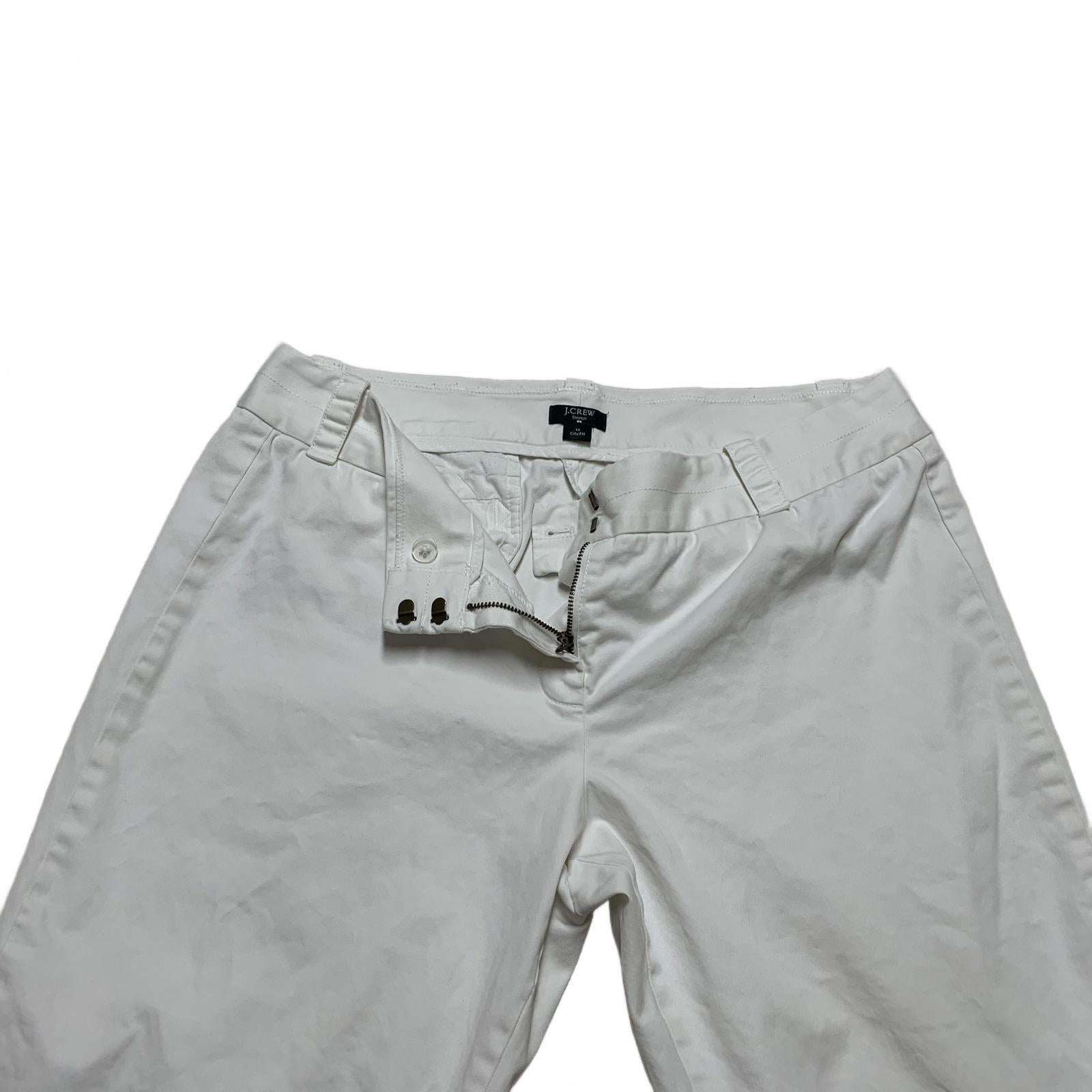 Pantalones cortos blancos de pierna ancha y corte urbano de J. Crew para mujer, talla 14