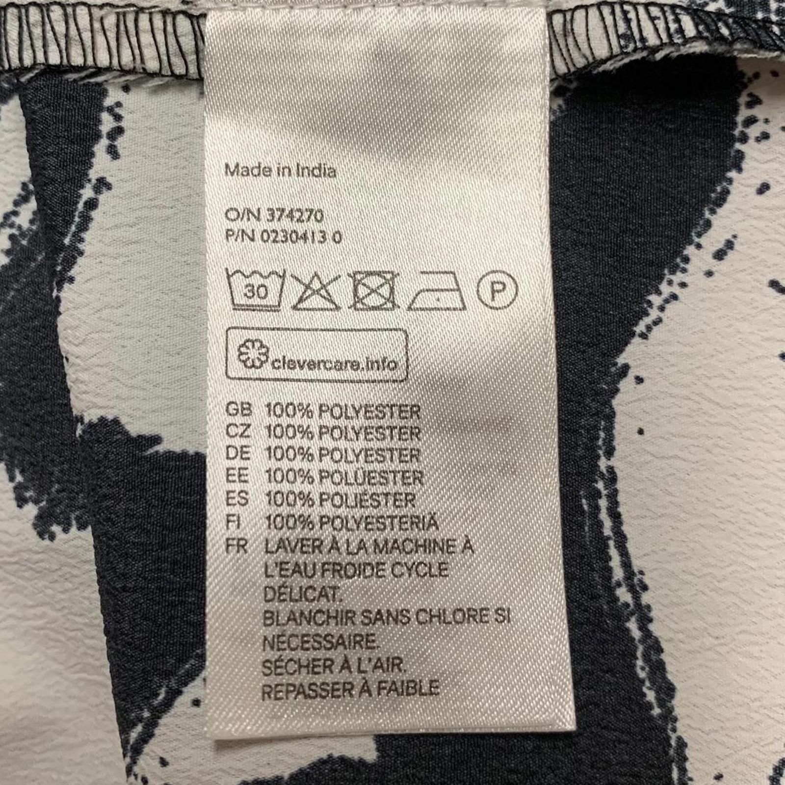 Camiseta de tirantes con estampado abstracto en blanco y negro de H&amp;M para mujer, talla 8