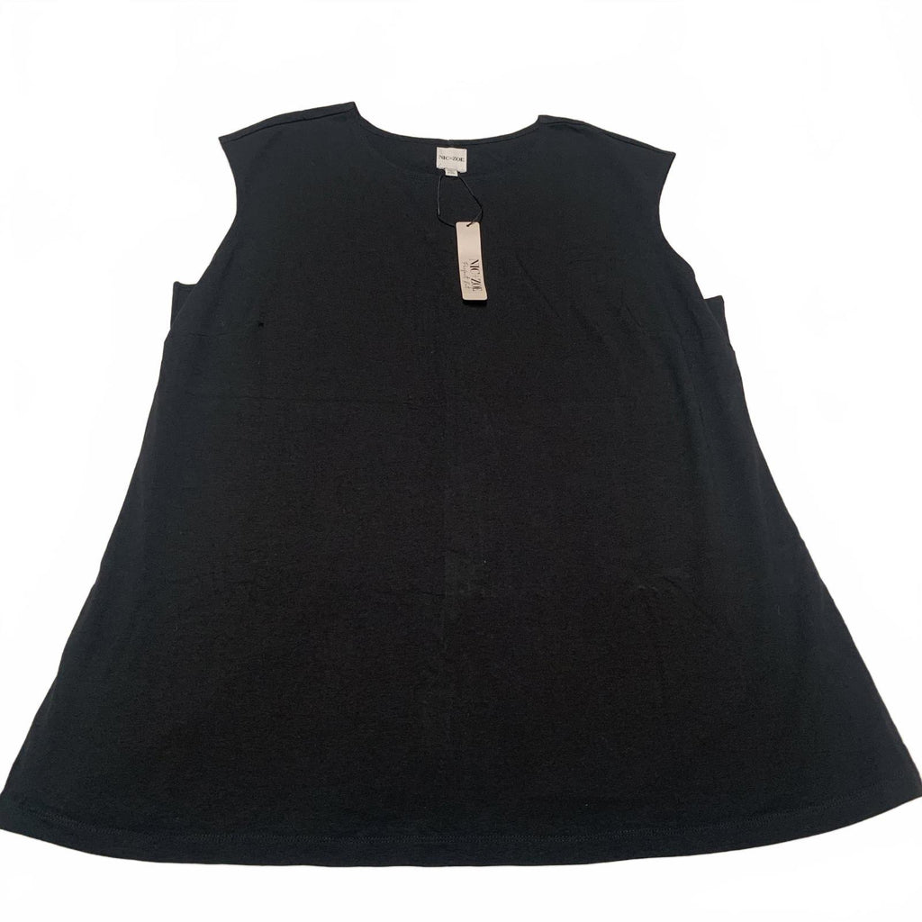 Jersey sin mangas negro NIC+ZOE para mujer talla XXL nuevo