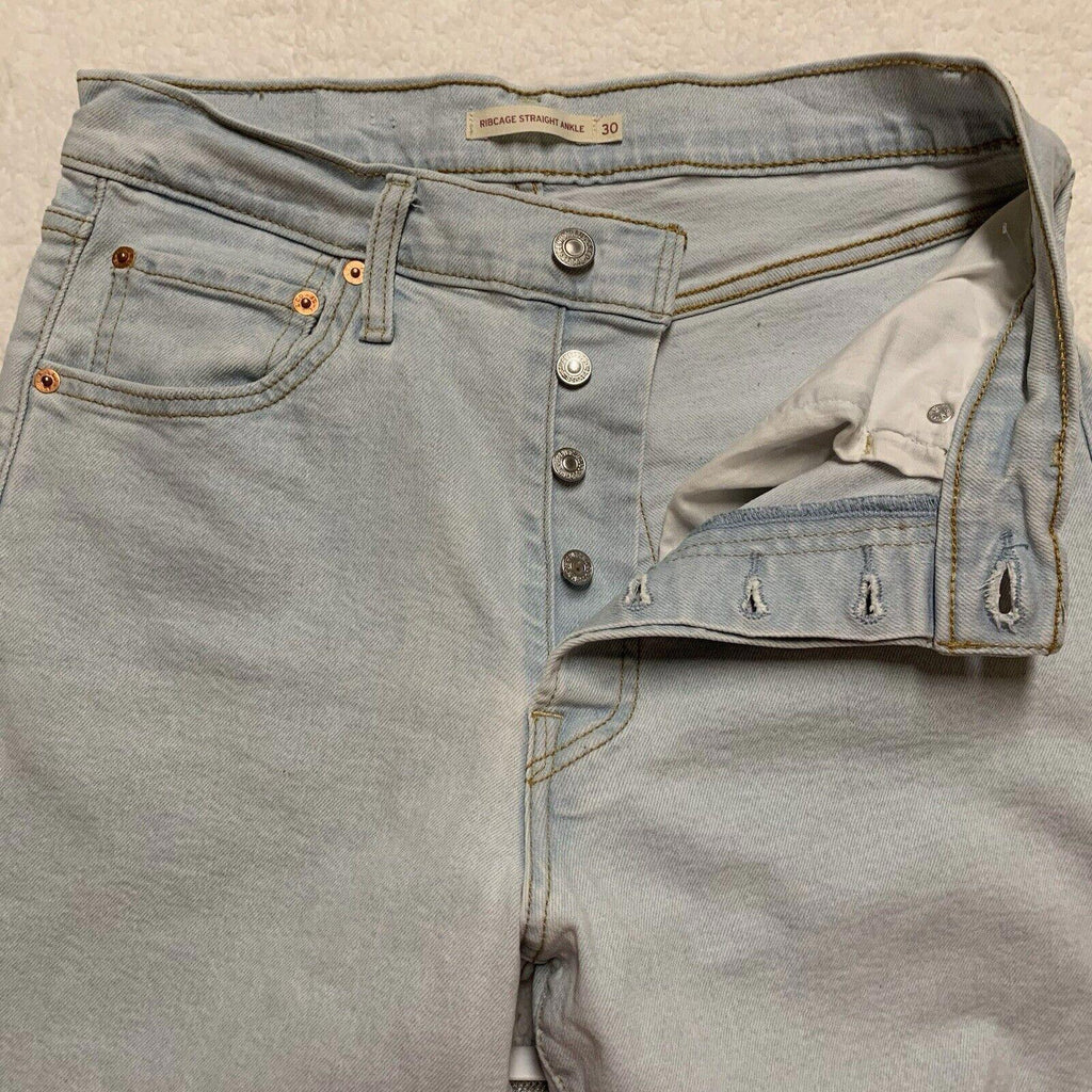 Vaqueros Levi's para mujer, corte cónico azul claro, 30 x 27, con caja torácica