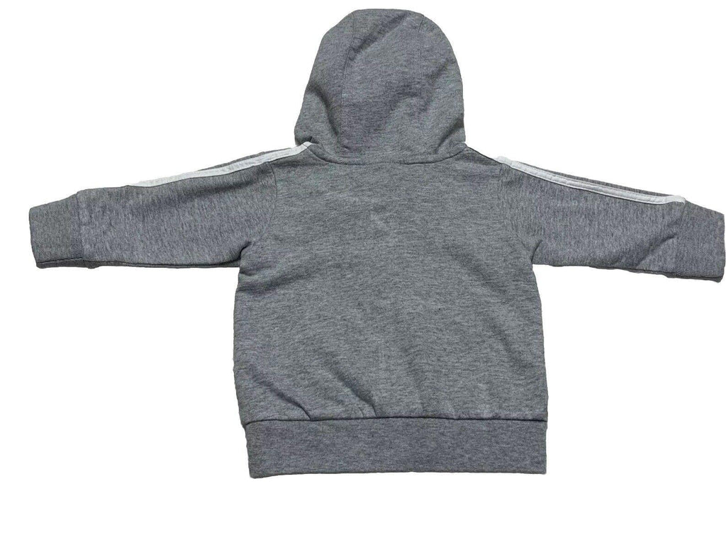 Sudadera con capucha y cremallera completa de Adidas para bebé, talla 3 meses, color gris jaspeado