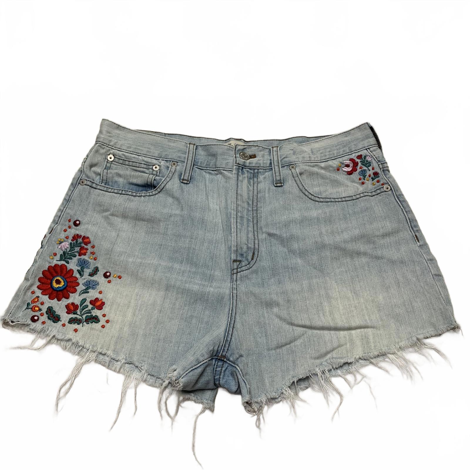 Pantalones cortos de mezclilla bordados Madewell, estilo vintage, talla 30