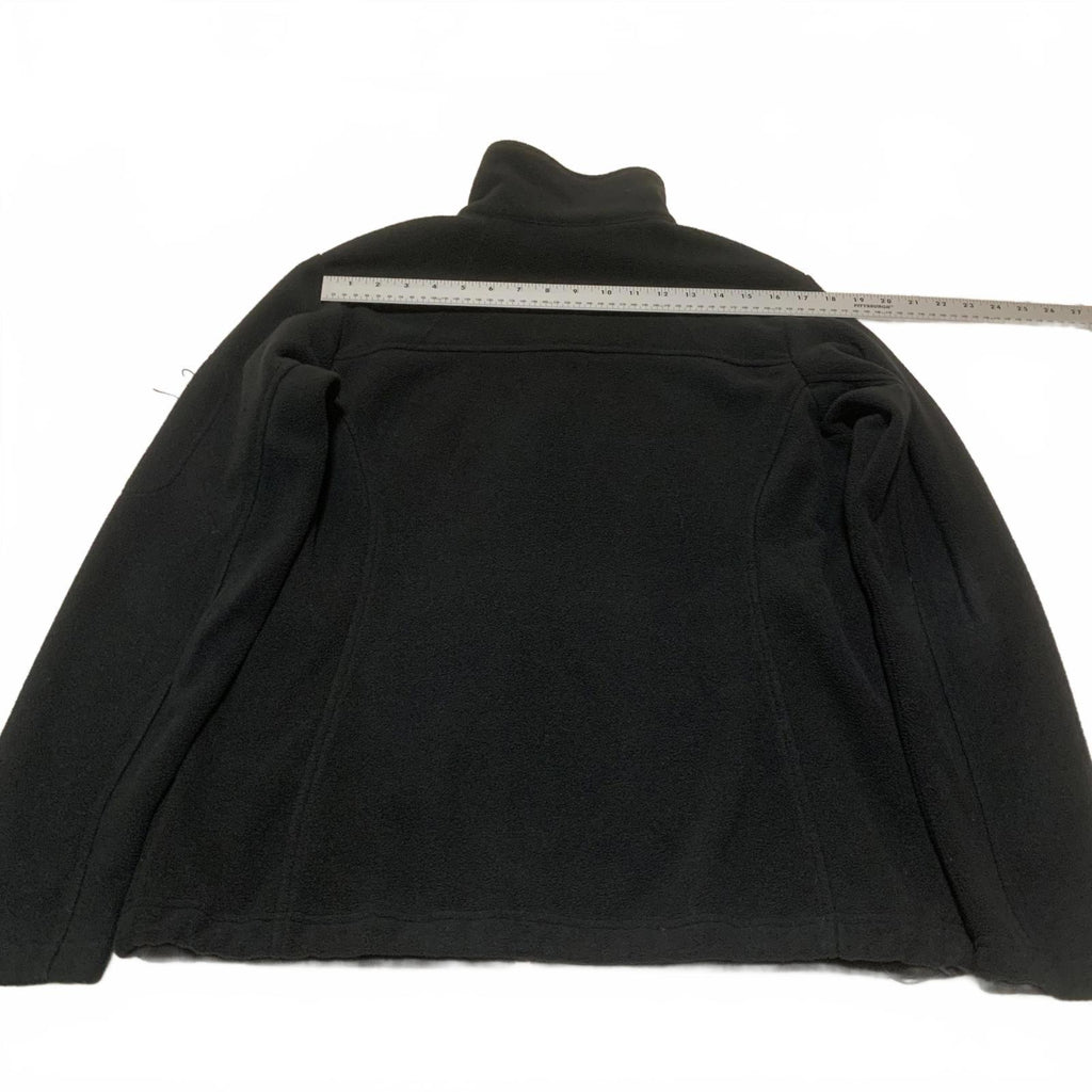 Chaqueta polar negra grande Columbia para mujer, con cremallera completa, para senderismo al aire libre, capa cálida