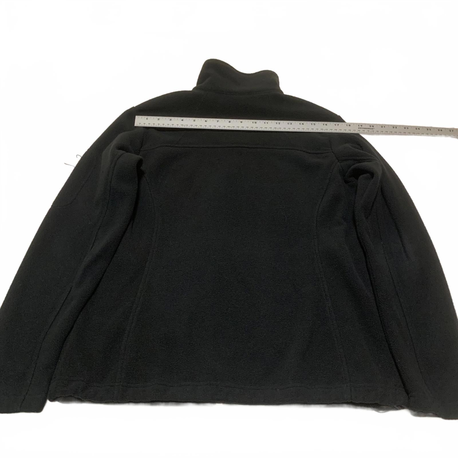 Chaqueta polar negra grande Columbia para mujer, con cremallera completa, para senderismo al aire libre, capa cálida