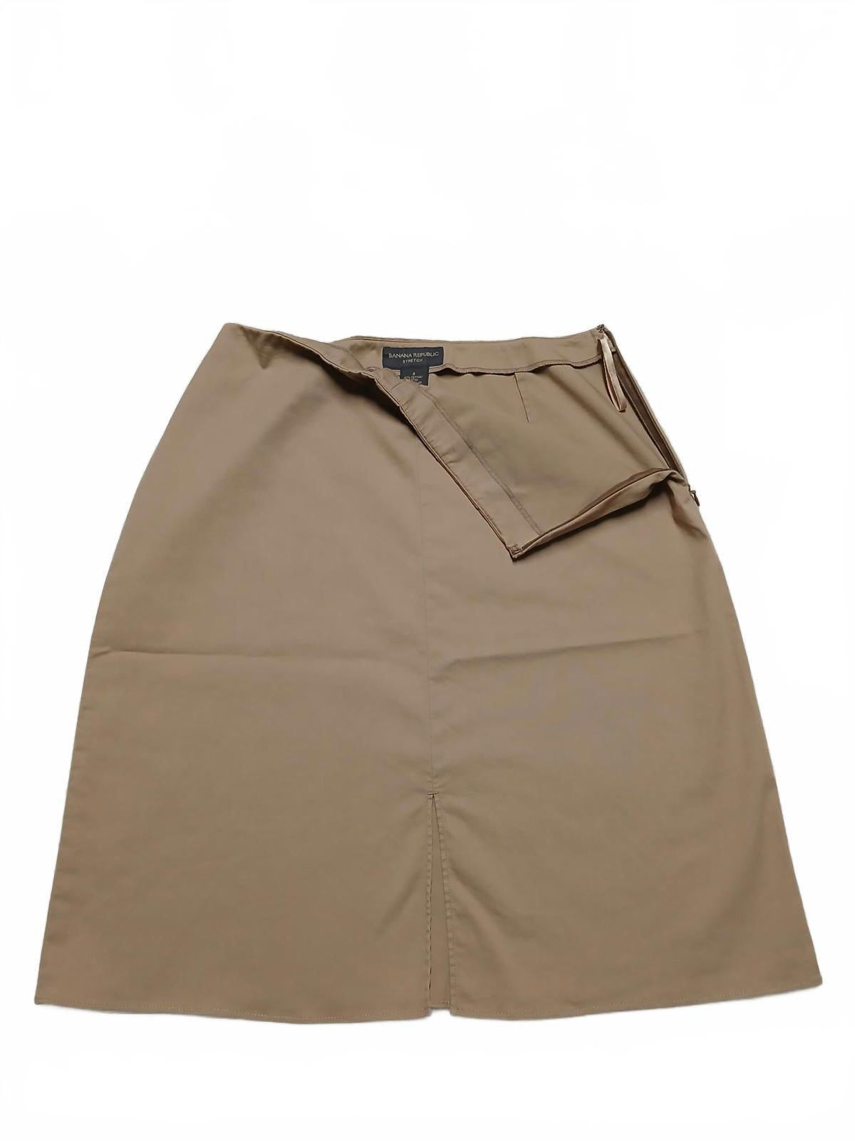 Minifalda elástica Banana Republic para mujer, talla 2, beige, ancho 28