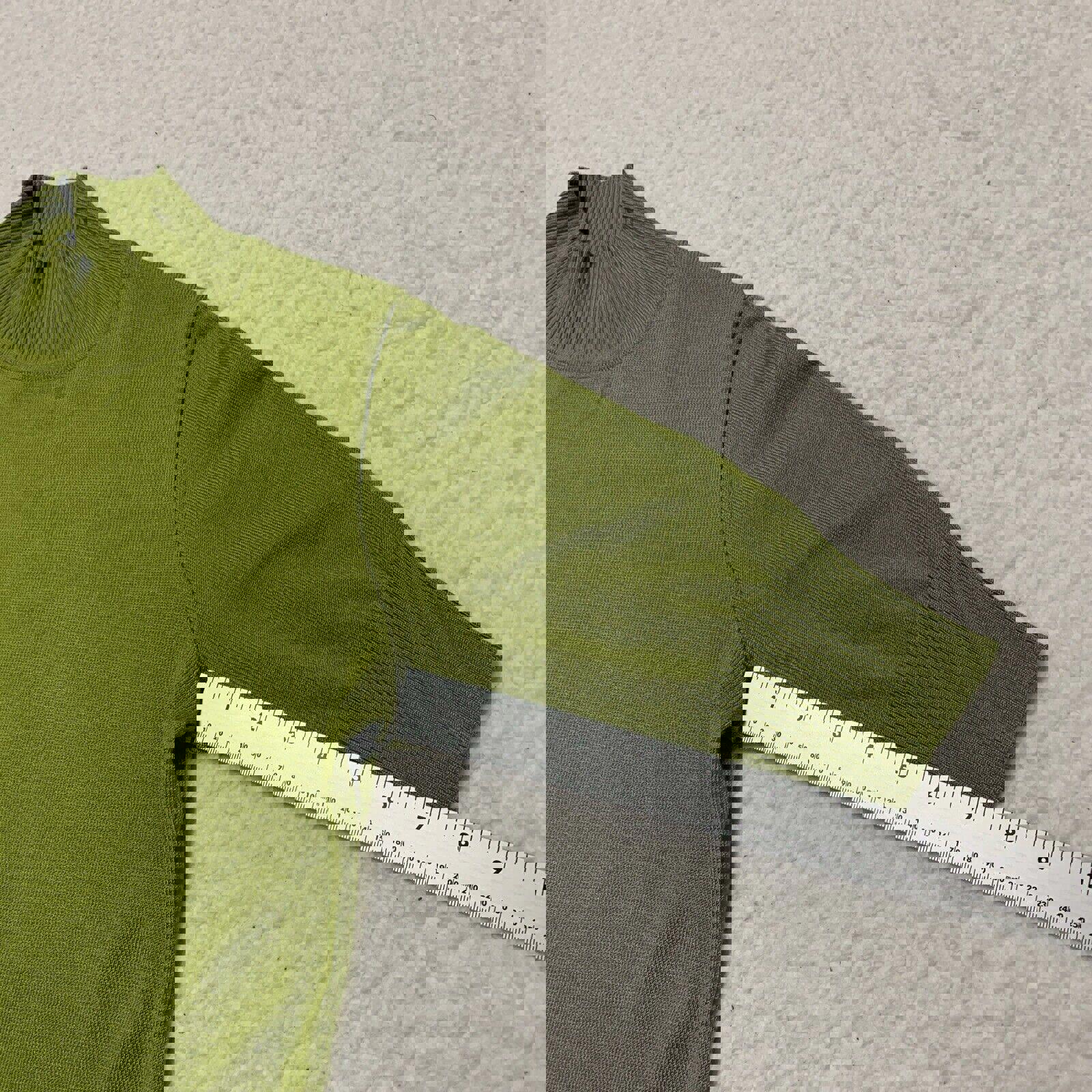 Camisa elástica de cuello alto y media manga verde lima para mujer, talla 38, de Of White