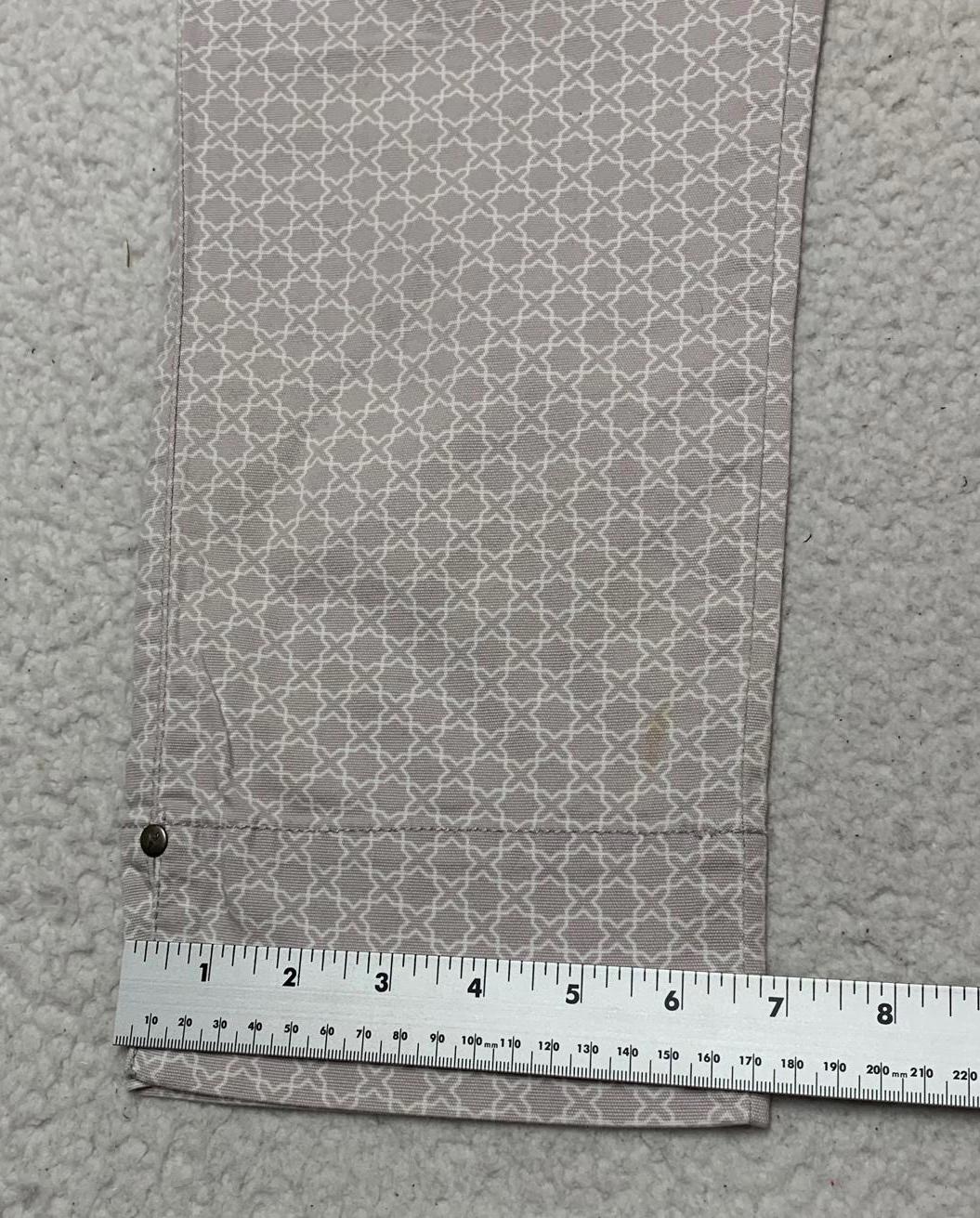 Pantalones capri Idra con diseño geométrico estampado gris, talla 4 para mujer