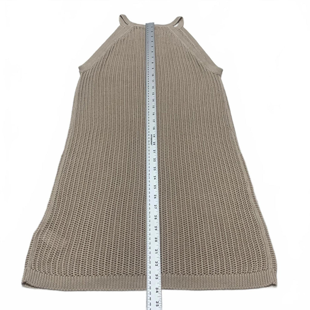 Vestido de punto beige sin mangas para mujer Tahari, talla grande, para verano, playa, fiesta en la piscina