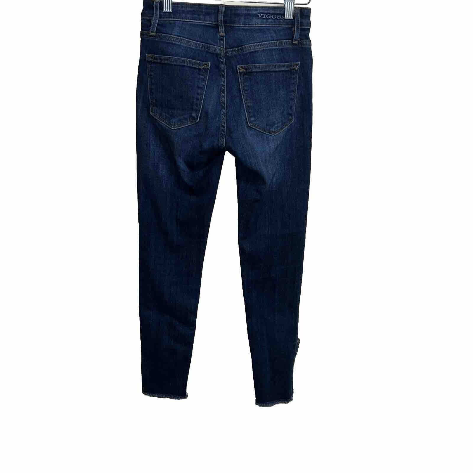 Vaqueros ajustados VIGOSS Marley para mujer, 25 x 26, de tiro medio desgastados en azul