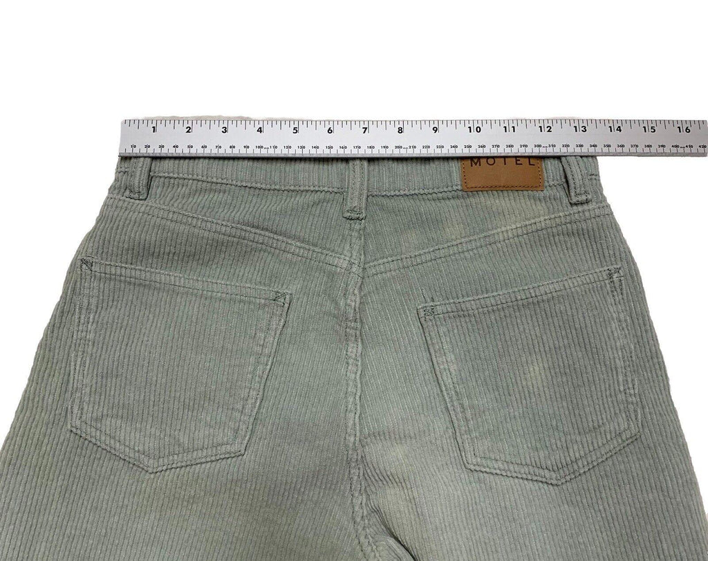 Pantalones de pana Motel para mujer, talla XS, verde menta, pierna ancha, ligeros