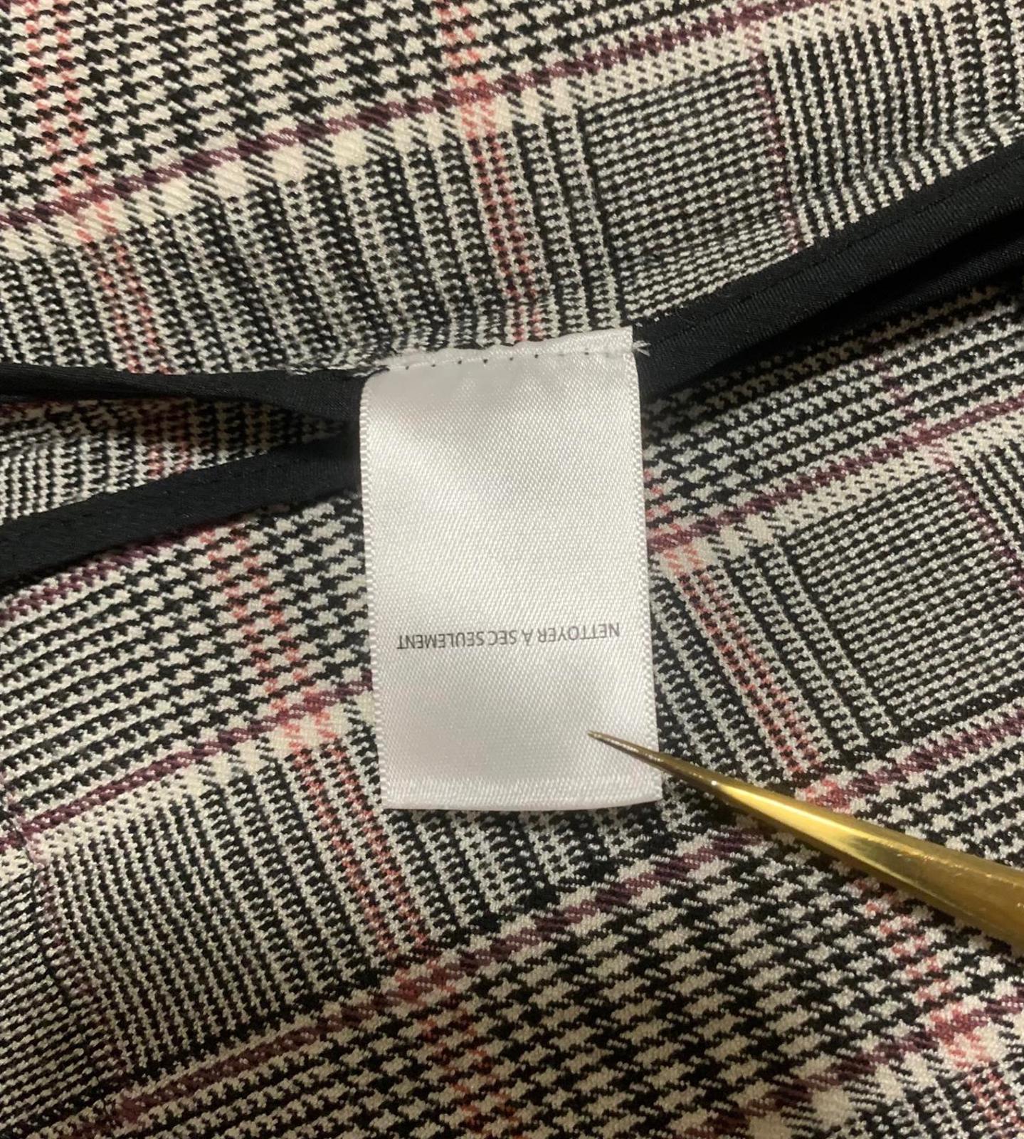 Chaqueta blazer a cuadros Treasure &amp; Bond para mujer, talla XS, negra, rosa y gris, elástica, con 1 botón