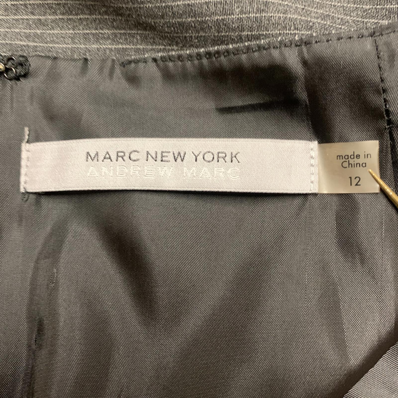 Falda de rayas grises con abertura lateral para mujer Marc Andrew, talla 12, de Marc New York Vintage