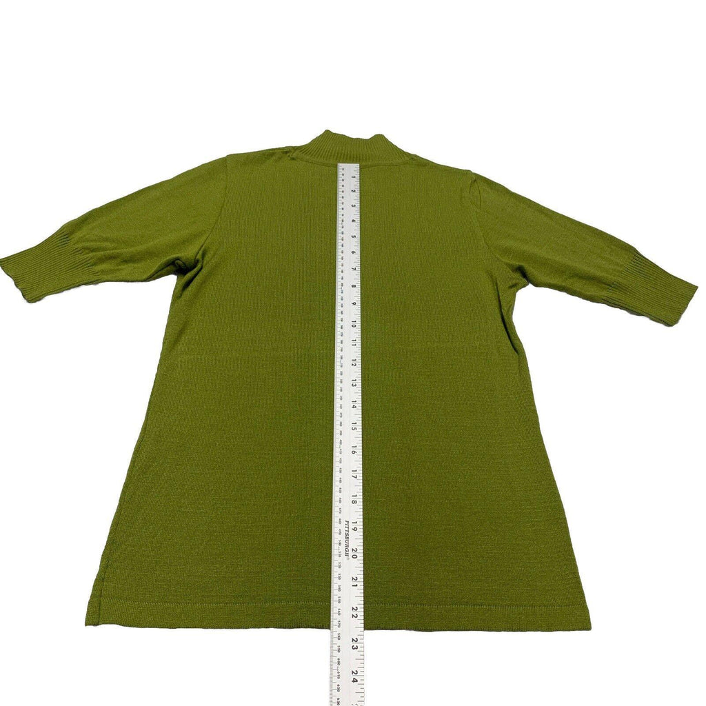 Camisa elástica de cuello alto y media manga verde lima para mujer, talla 38, de Of White
