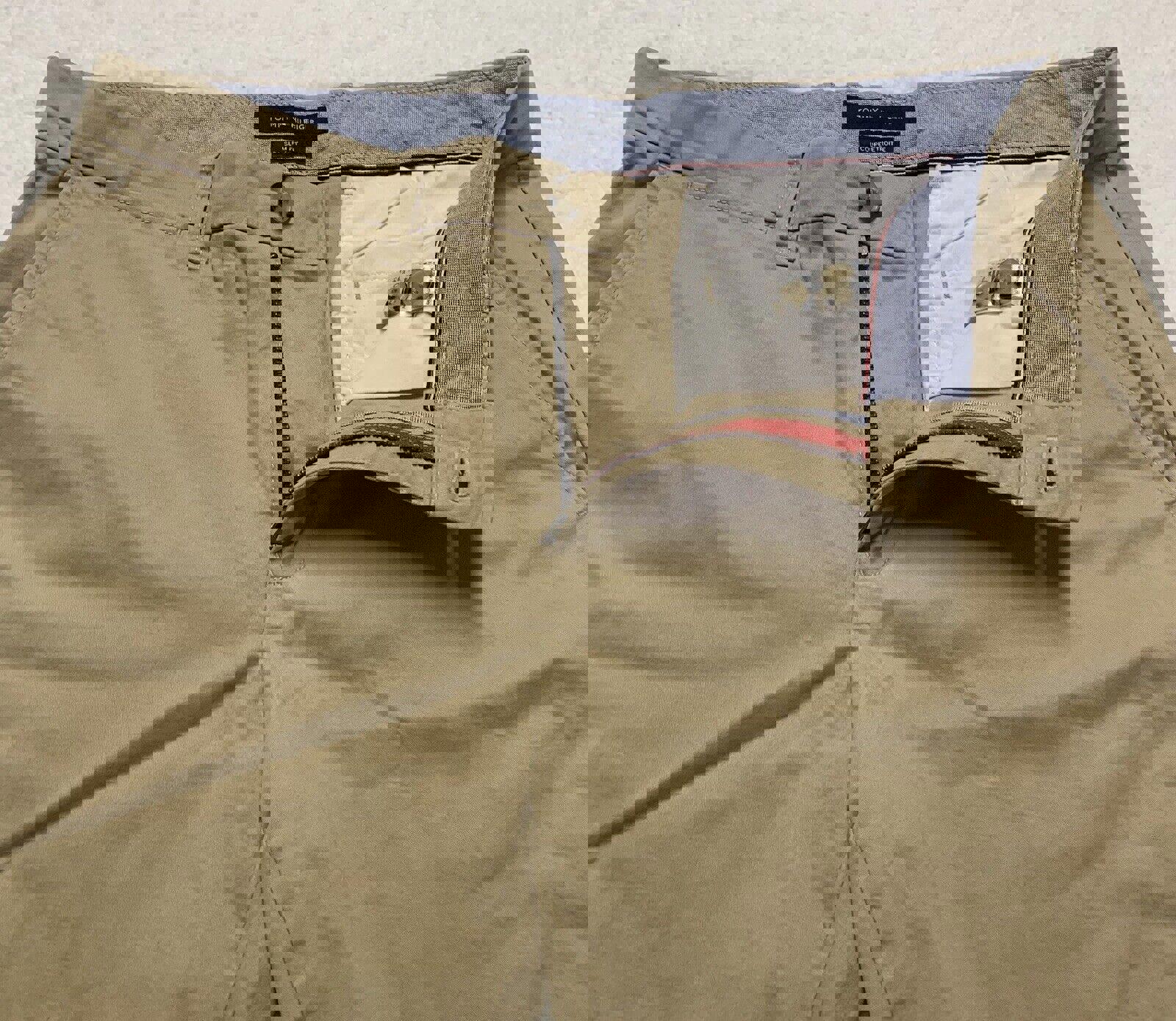 Pantalones chinos Tommy Hilfiger para hombre, corte ajustado, beige, 32 x 32