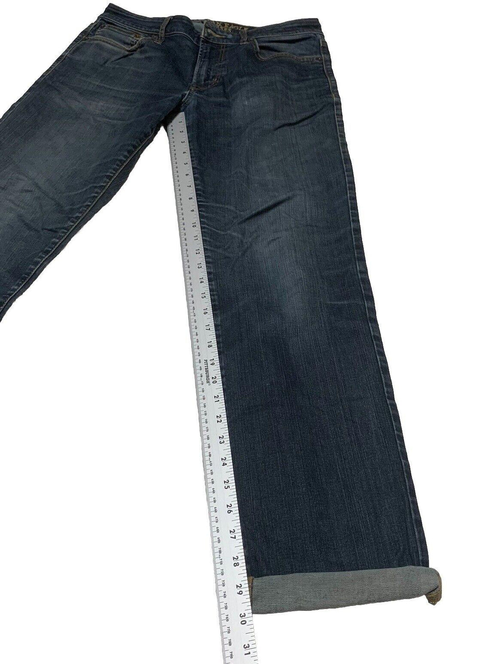 Vaqueros rectos American Eagle Outfitters para hombre, denim flexible con lavado azul oscuro, talla 32/34