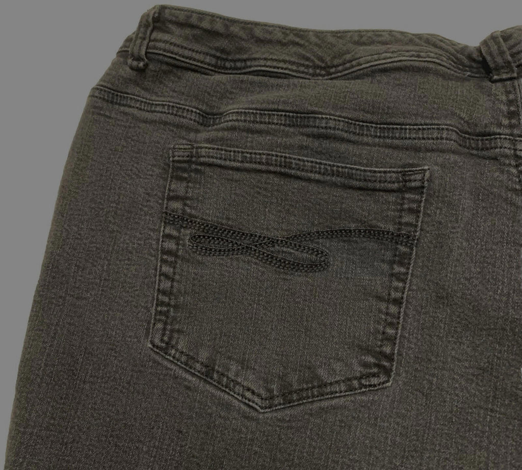 Jeans de tiro alto y control de abdomen de Style &amp; Co para mujer, talla 24W, color gris