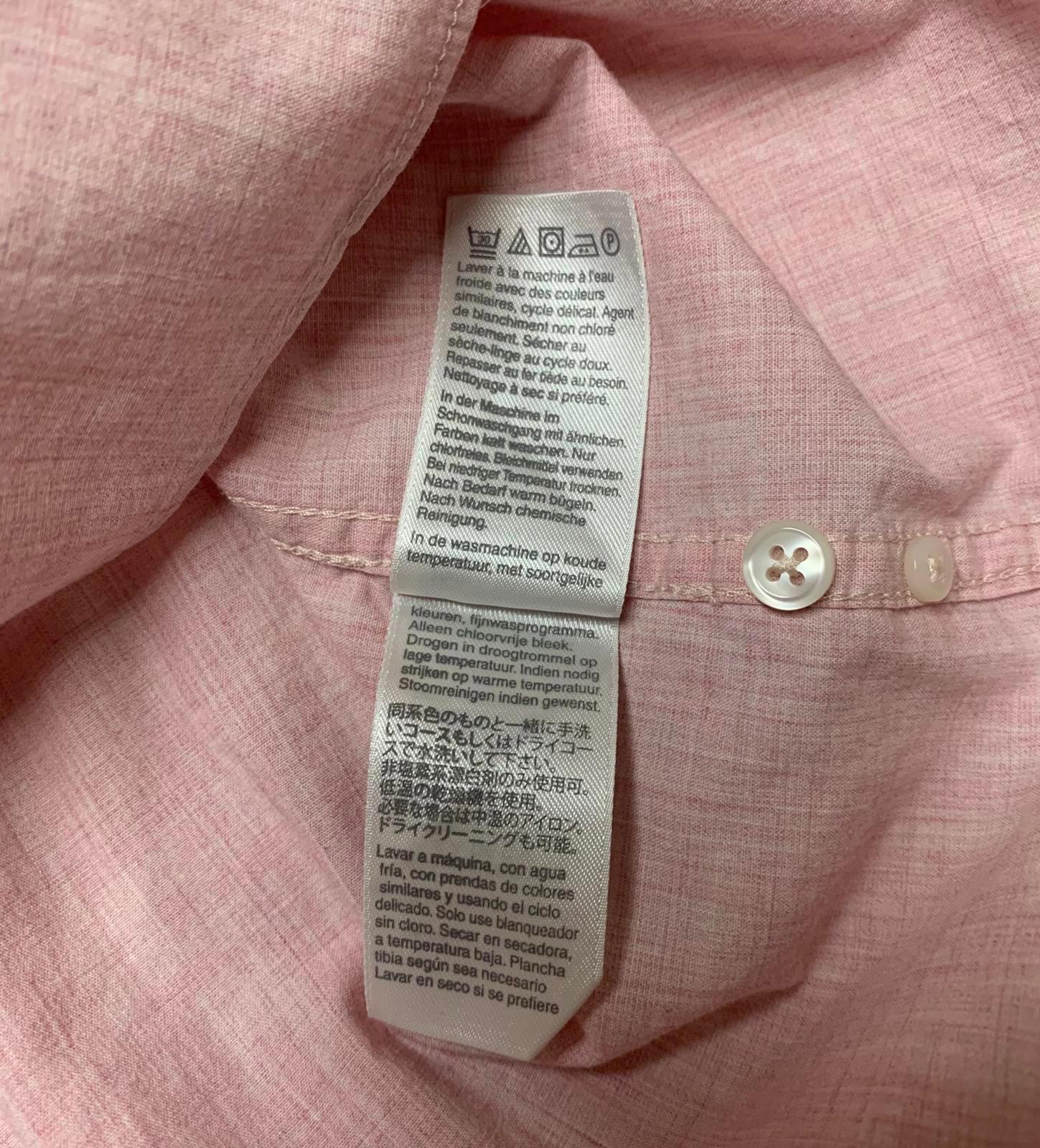 Camisa corta rosa con botones J Crew Long para hombre, corte entallado