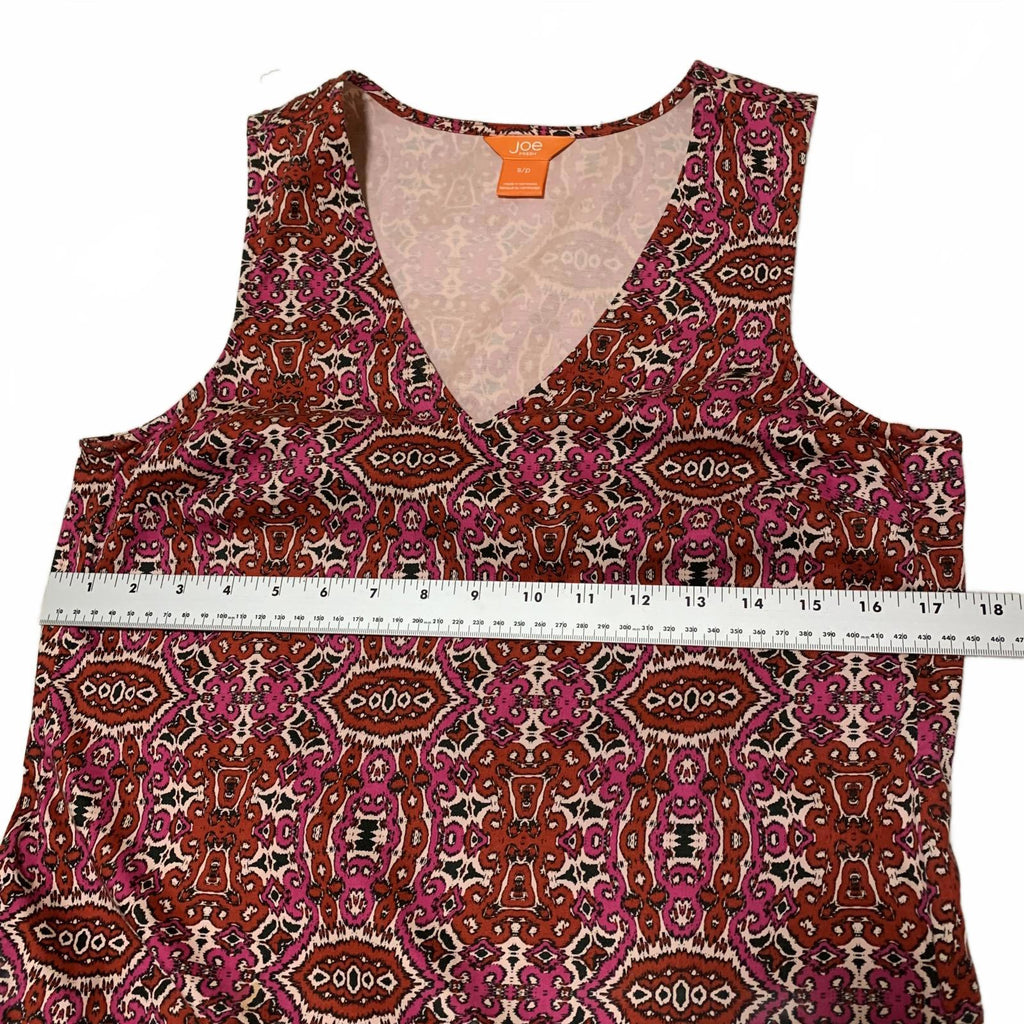 Vestido tubo Joe Fresh con cuello en V, sin mangas y estampado floral, talla S para mujer