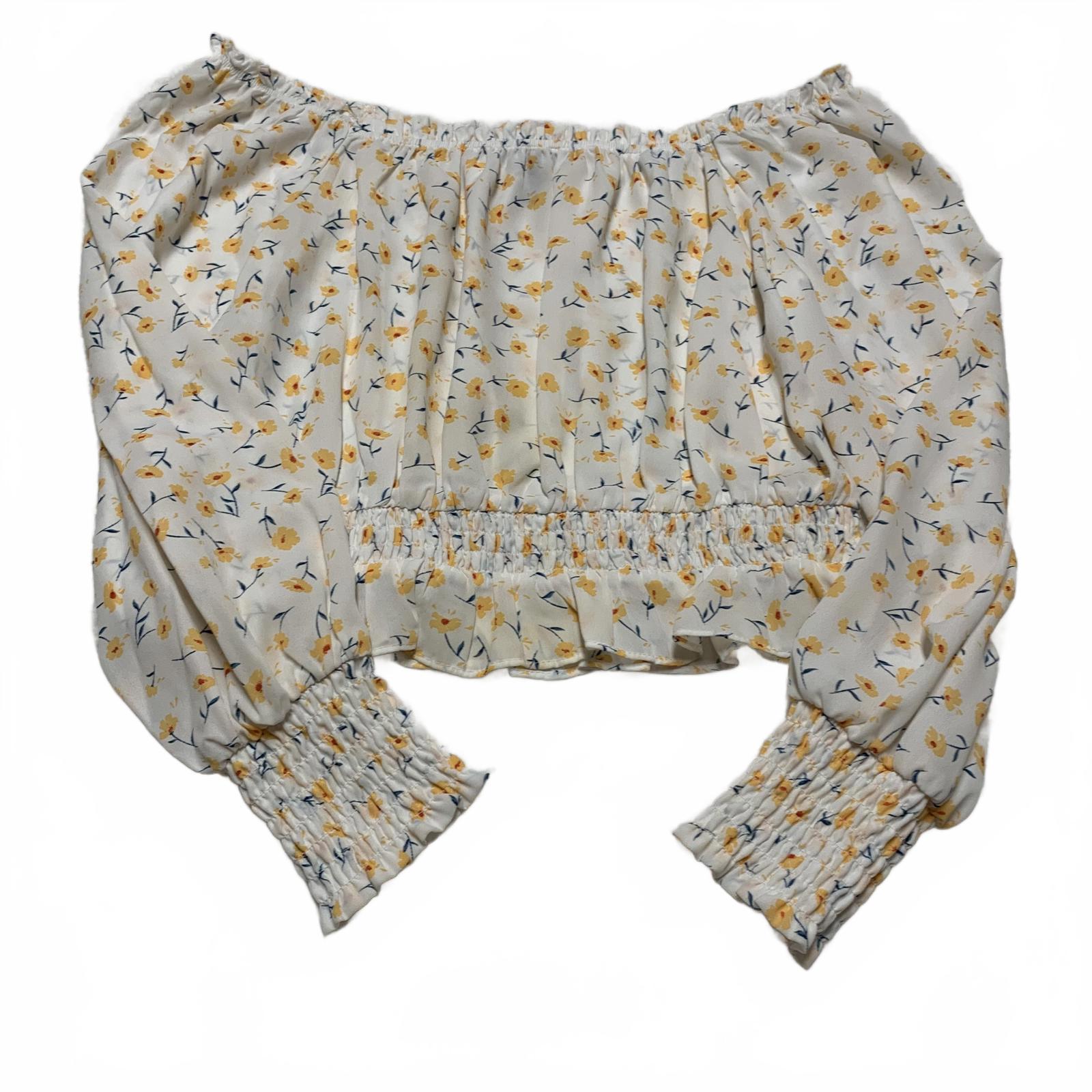 Top corto con hombros descubiertos y estampado floral de Helen Owen x Aqua para mujer, talla grande