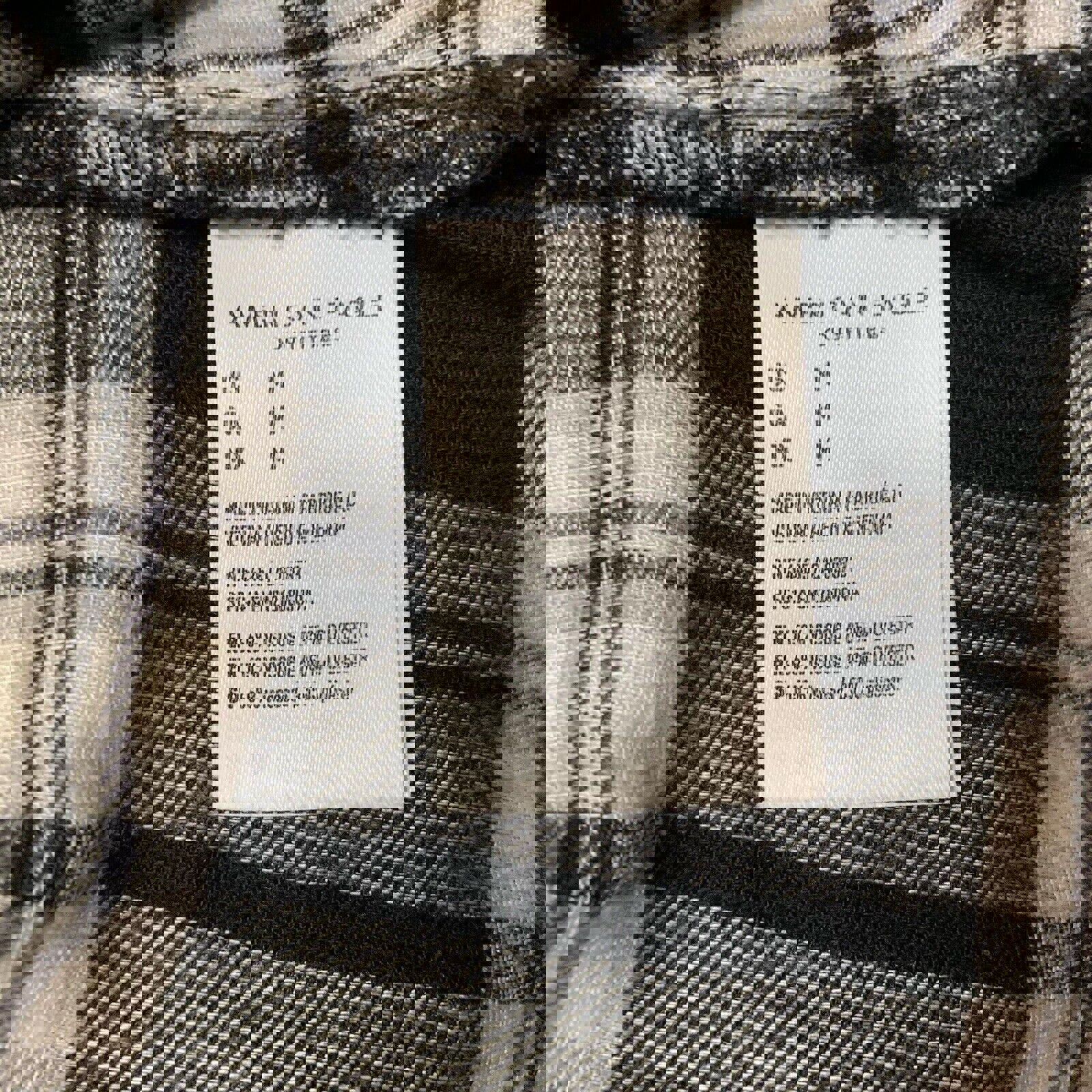 Túnica de franela a cuadros American Eagle, talla pequeña, negra, blanca, con pinzas, jegging, talla M