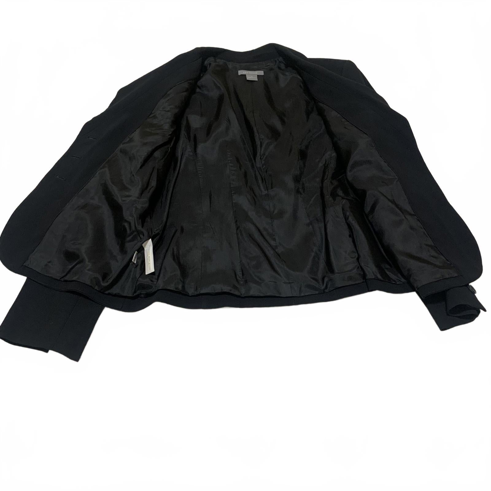 Blazer Ann Taylor vintage de los años 90 para mujer, talla 14, chaqueta de trabajo entallada negra