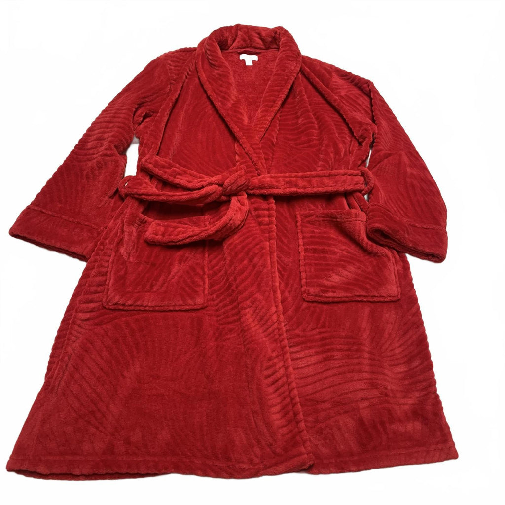 Bata de polar roja Charter Club Intimates para mujer, talla M/L