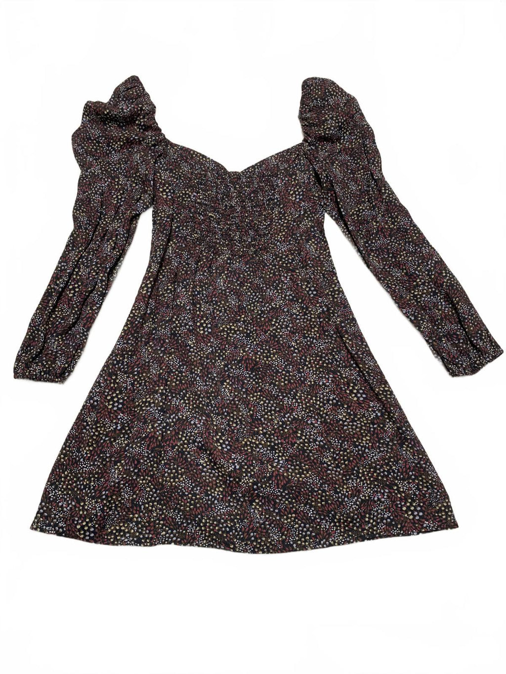 Vestido Wilfred de manga larga con estampado floral y hombros abullonados para mujer, talla 8