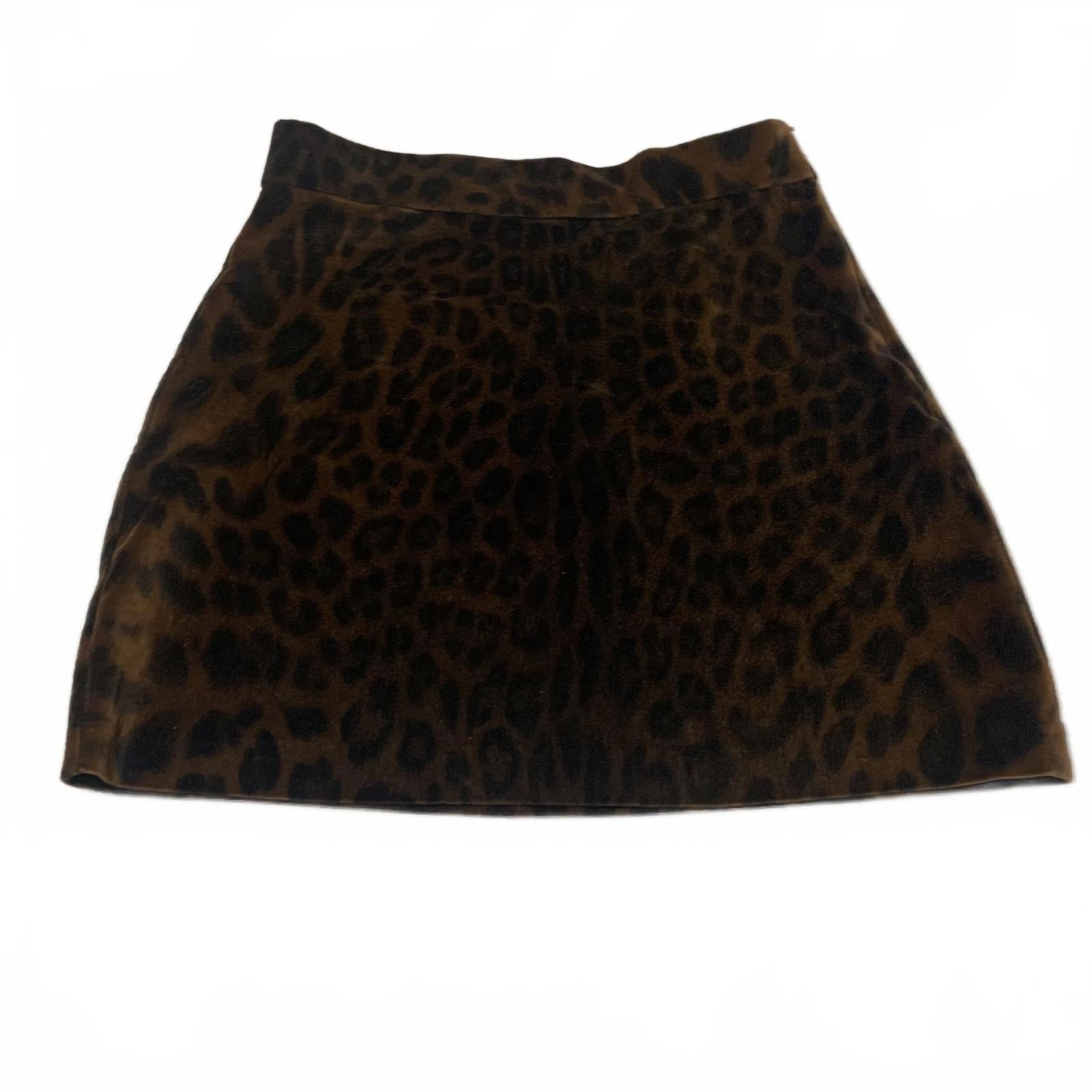 Minifalda de terciopelo con estampado de leopardo para mujer de Zara TRF, talla XS, marrón, negra, estilo retro Y2K