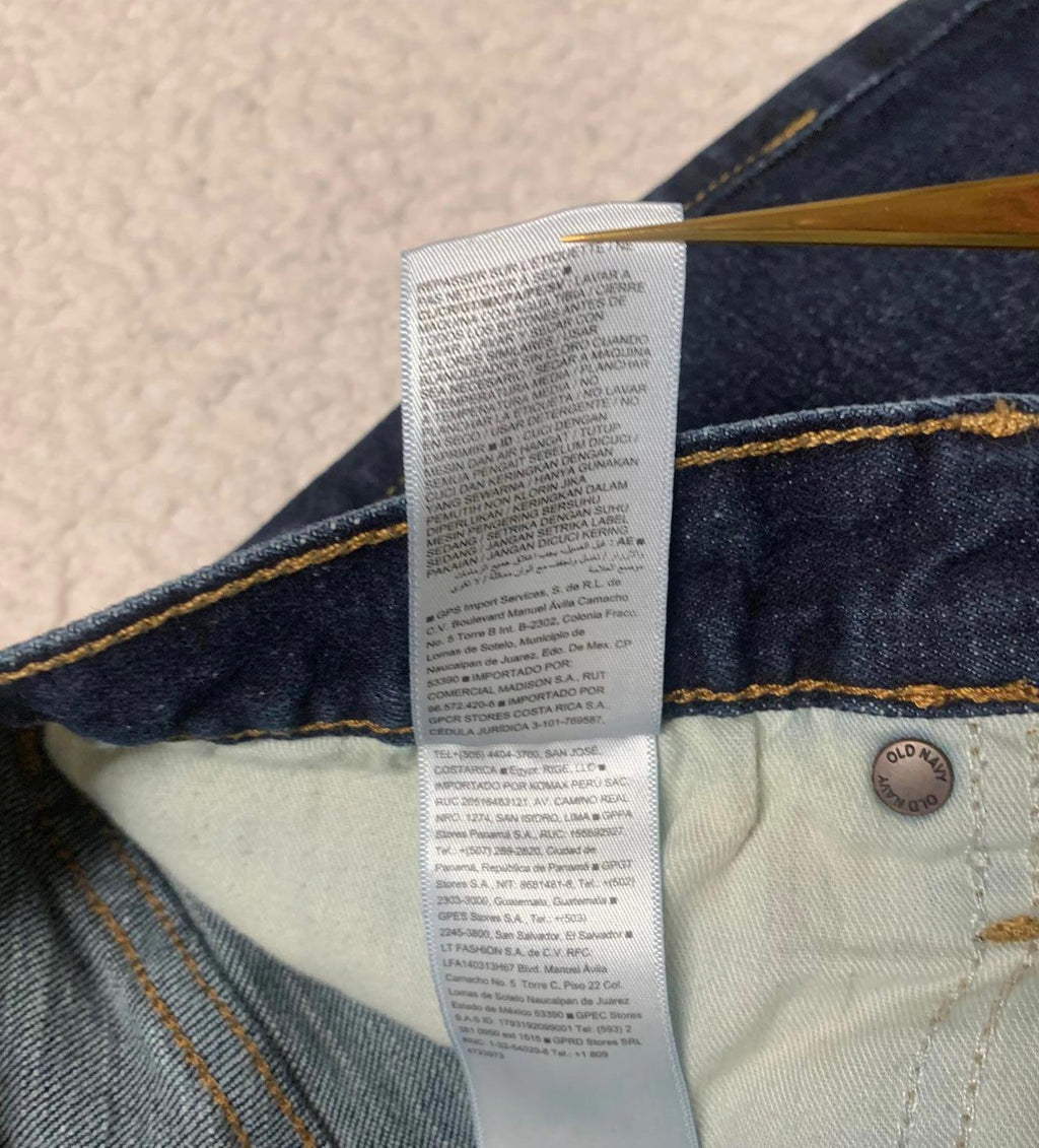 Vaqueros ajustados de lavado azul oscuro de Old Navy para hombre, talla 34 x 30, 32 x 29 (talla real)