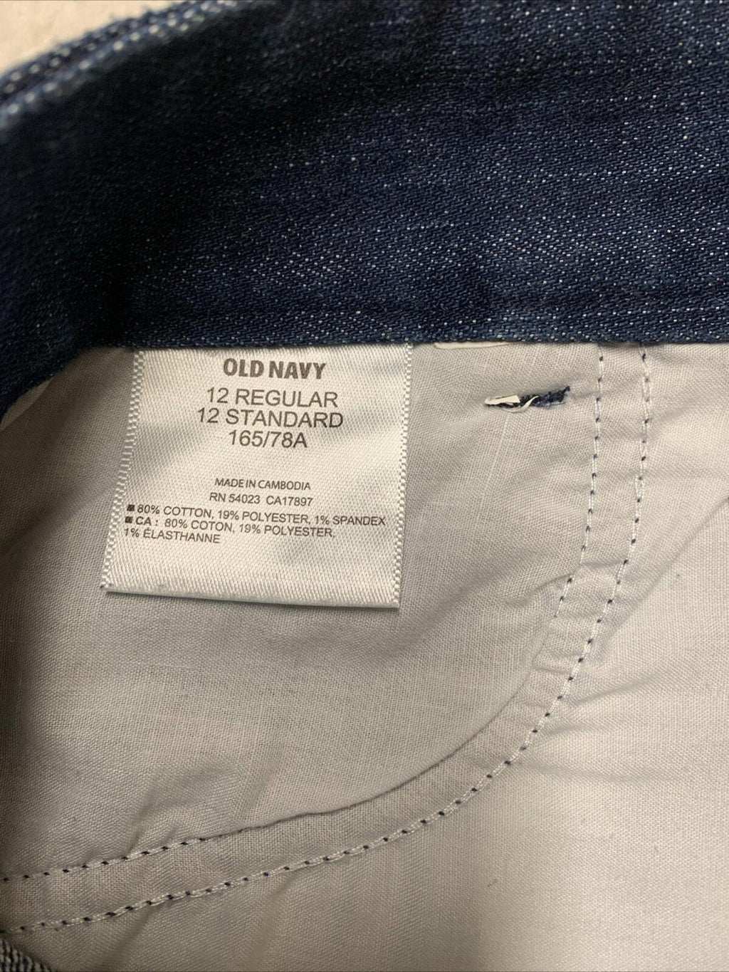 Falda de mezclilla azul oscuro para mujer, talla 12, con bolsillo, corte tubo, elástica y abertura, de Old Navy