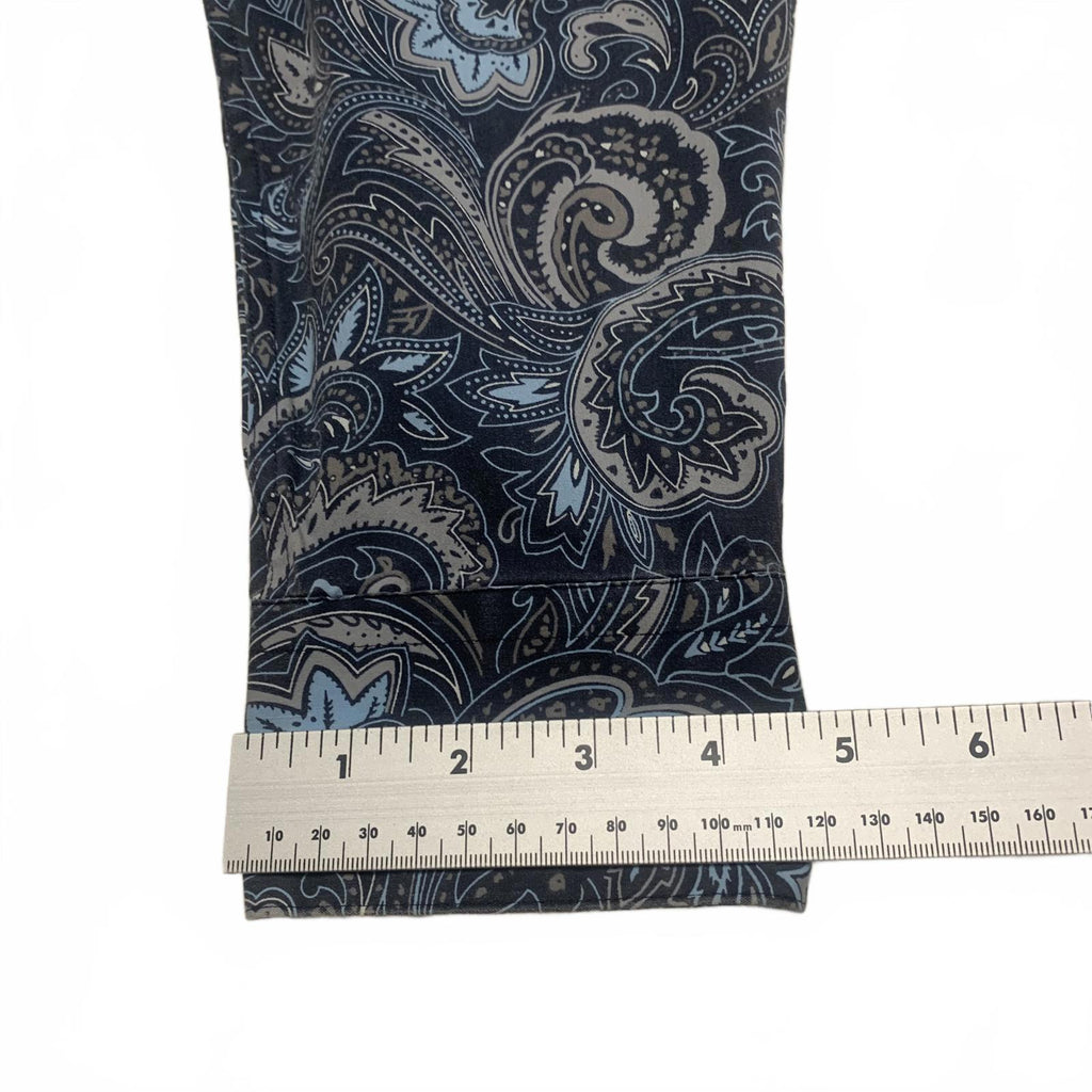 Camisa Alfani de manga larga con botones y estampado paisley azul para hombre, talla XL (17,5)