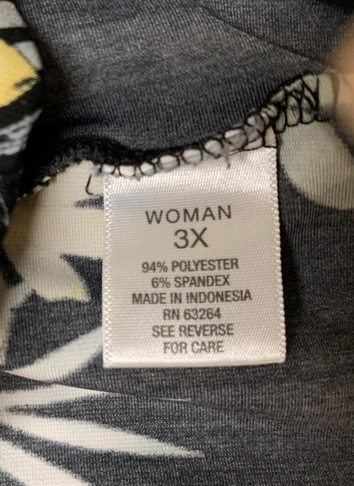 Pantalones anchos con estampado floral de Roz &amp; Ali, talla 3X, estilo tropical, ancho 43 x 29 L