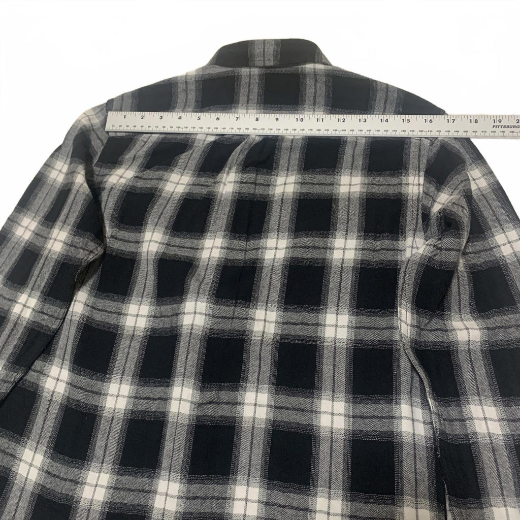 Camisa de botones Old Navy para hombre, talla S pequeña, piedra, negro, blanco, cuadros, informal, algodón