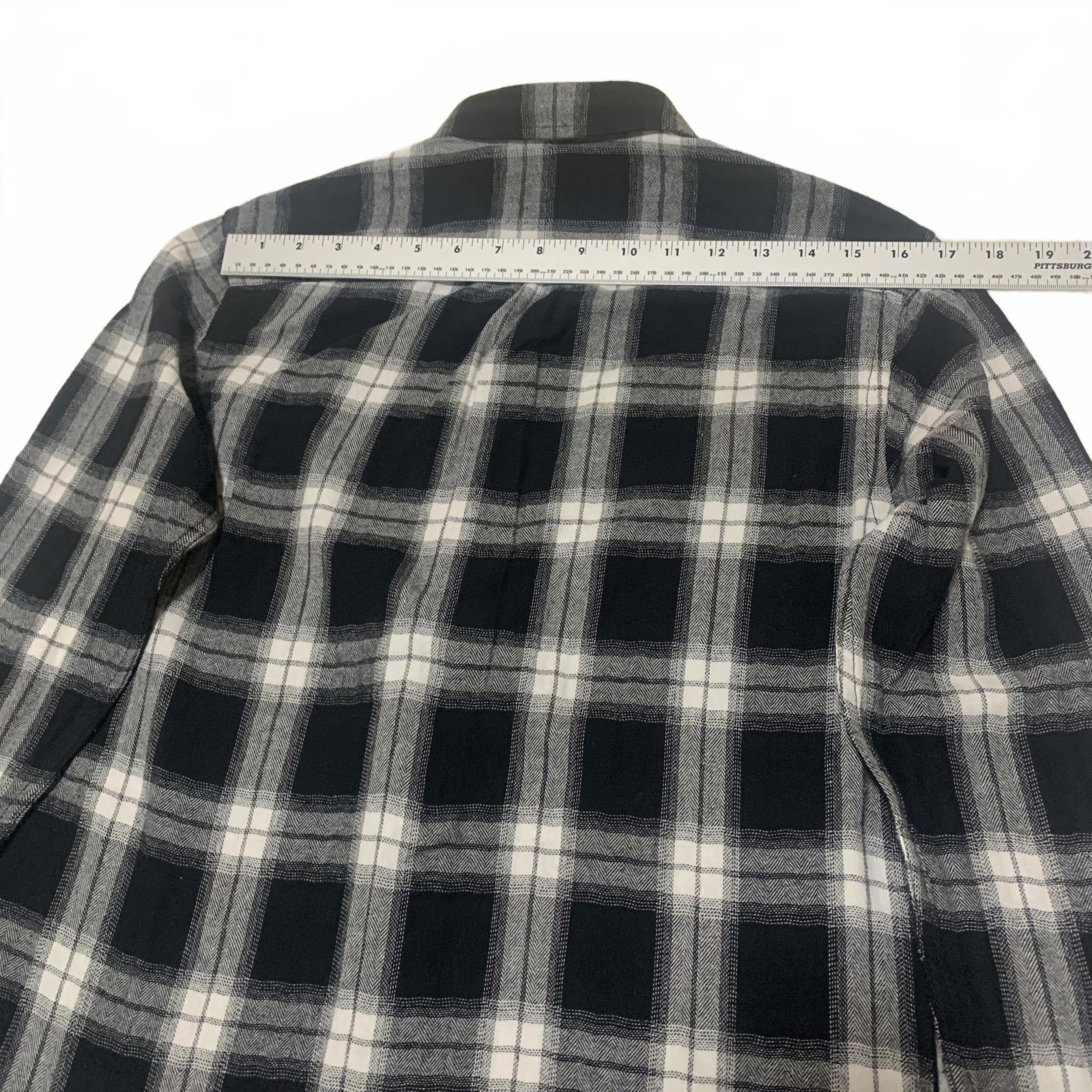 Camisa de botones Old Navy para hombre, talla S pequeña, piedra, negro, blanco, cuadros, informal, algodón