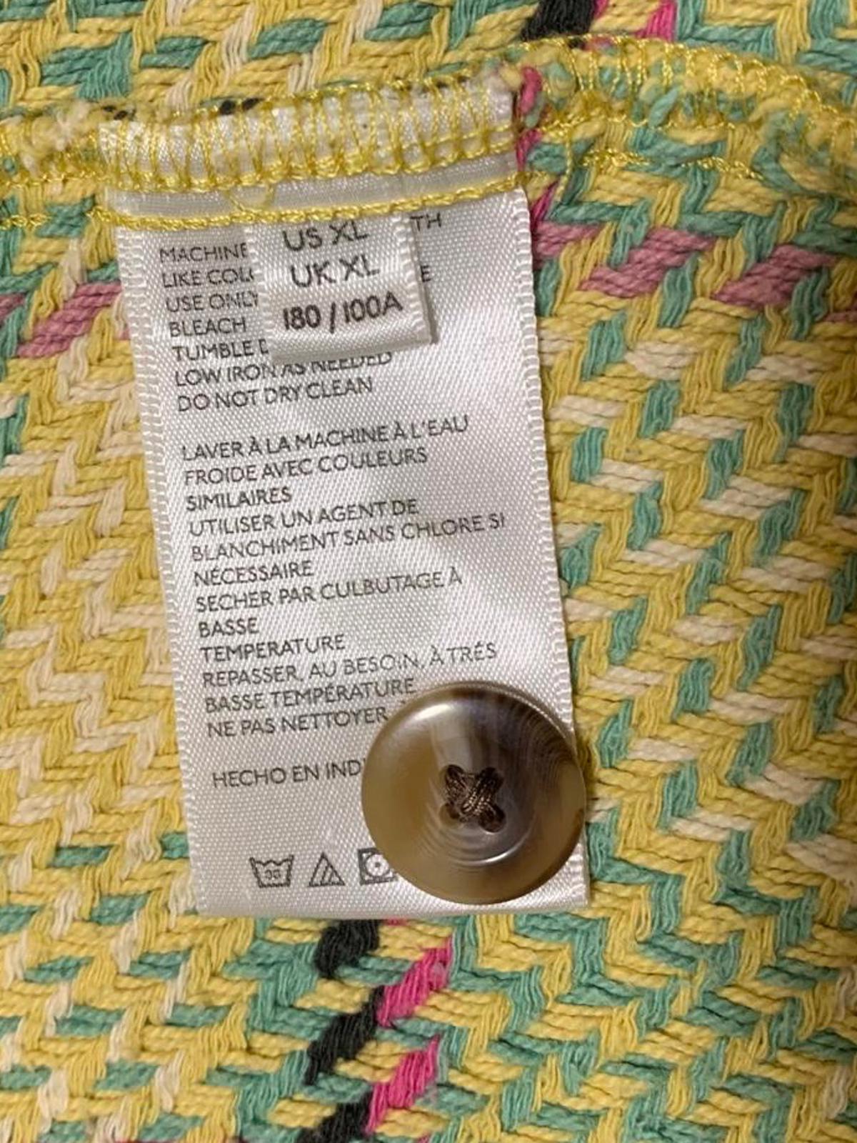 Chaqueta de cuadros tejidos con botones para mujer de Urban Outfitters, talla XL, estilo bohemio-chic, India