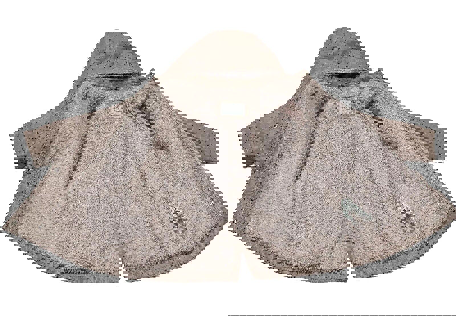 Chaqueta impermeable con capucha y forro polar con estampado floral rosa para niña de Zara, talla 3-4 años