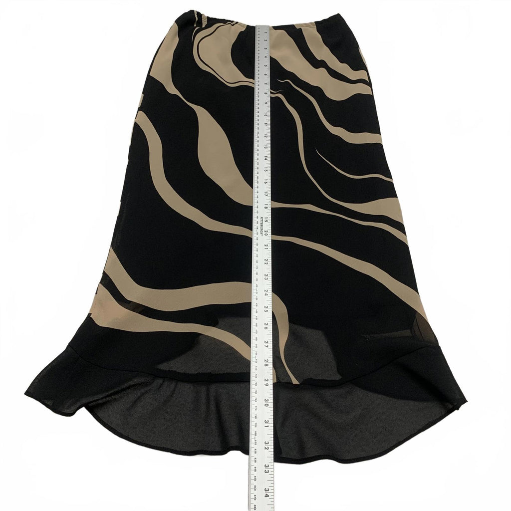Falda con dobladillo asimétrico y estampado de cebra en beige y negro de VTG para mujer, talla grande, sin marca