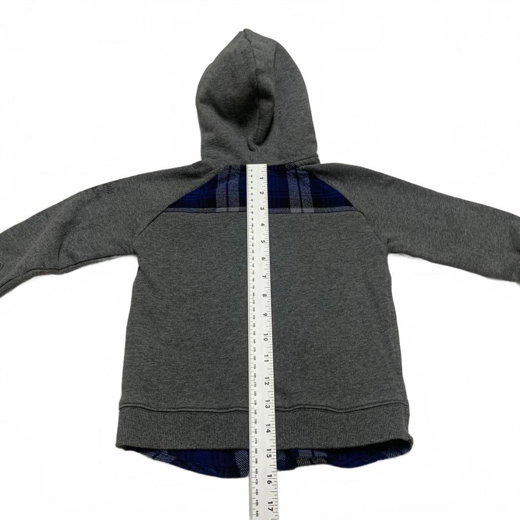 Camisa con capucha de franela azul gris Brums para niños, talla 5, algodón