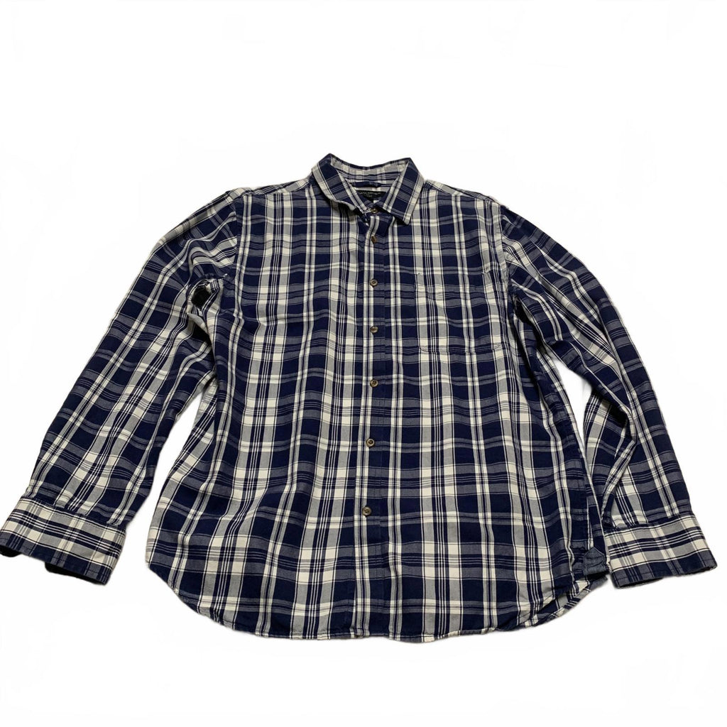 Camisa Banana Republic de cuadros azul marino con botones y corte ajustado para hombre, talla grande