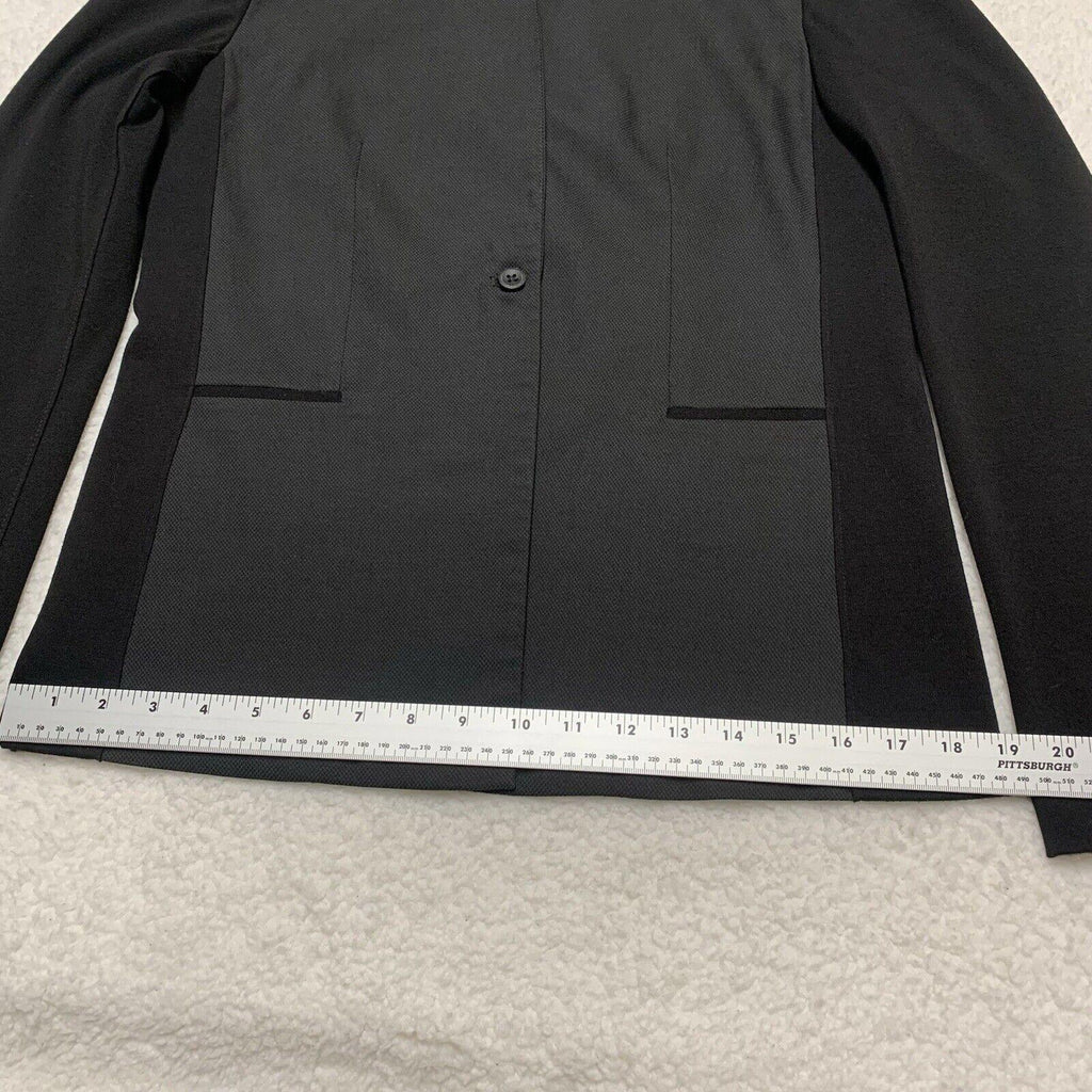 Blazer de punto Tahari de doble textura para mujer, talla 4, negro y gris
