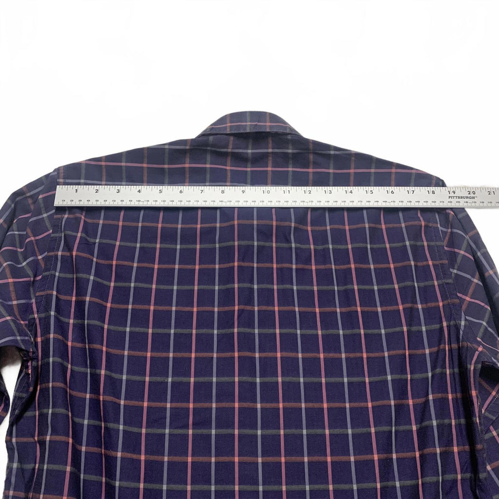 Borgo Ognissanti 28 Men's M Blue Plaid Button Shirt Multicolor Check