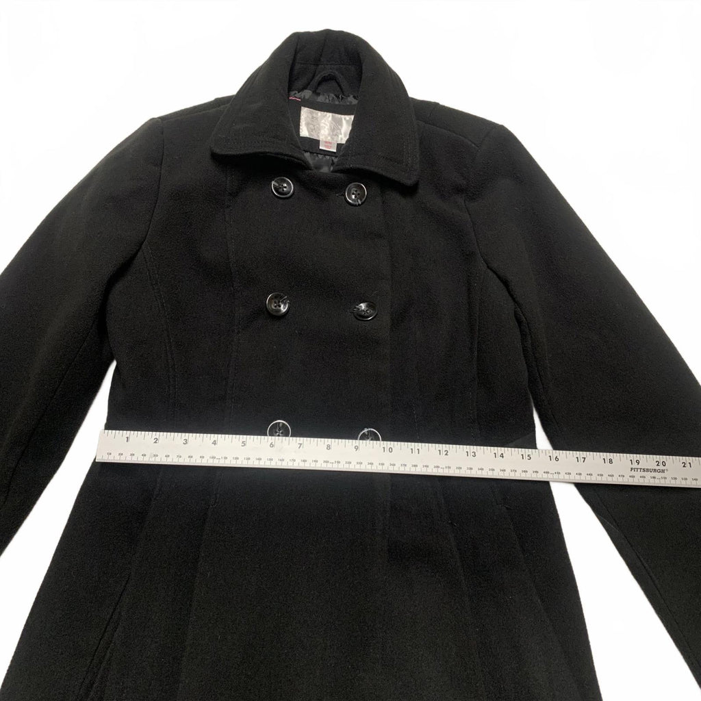 Abrigo cruzado negro Xhiliration para mujer, talla mediana