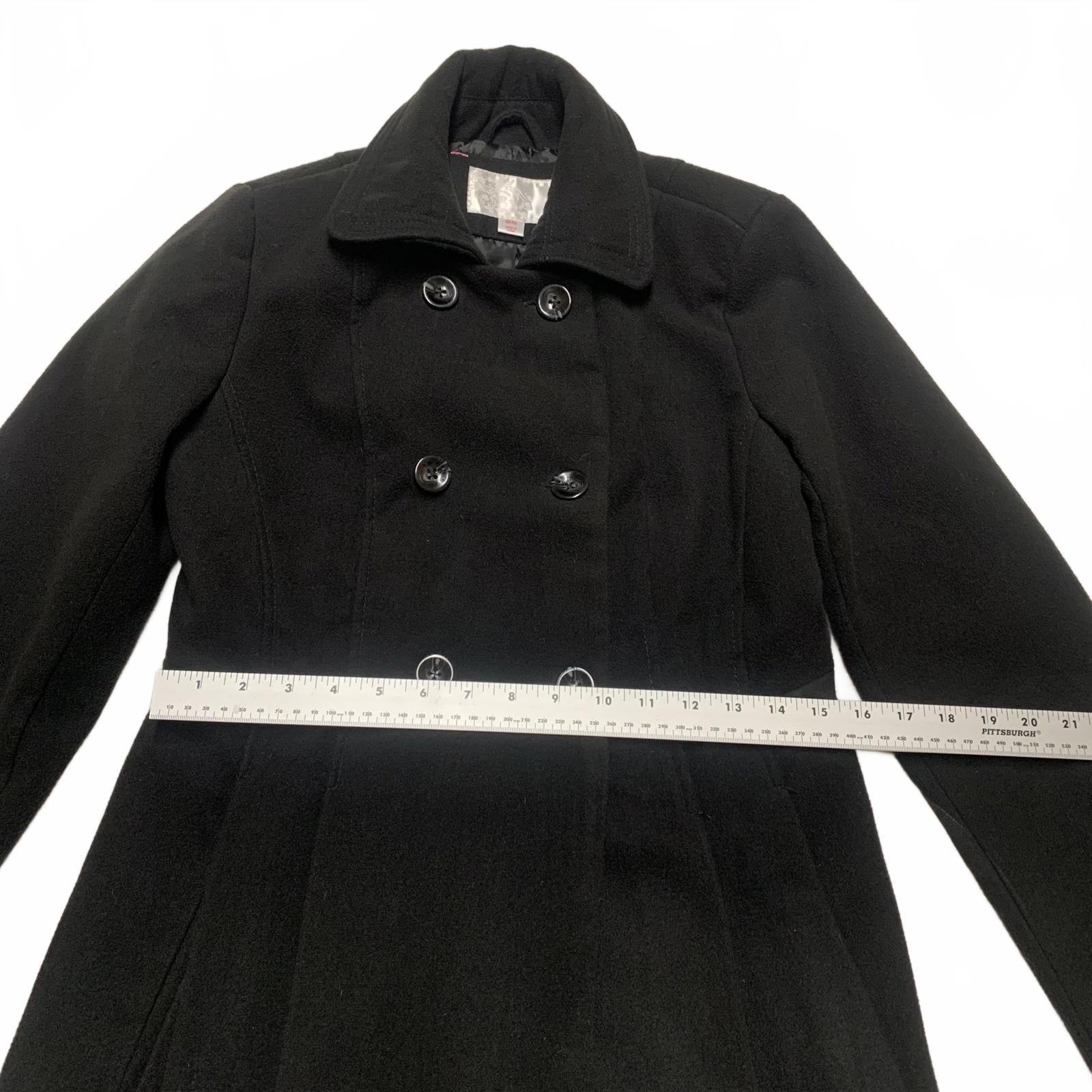 Abrigo cruzado negro Xhiliration para mujer, talla mediana