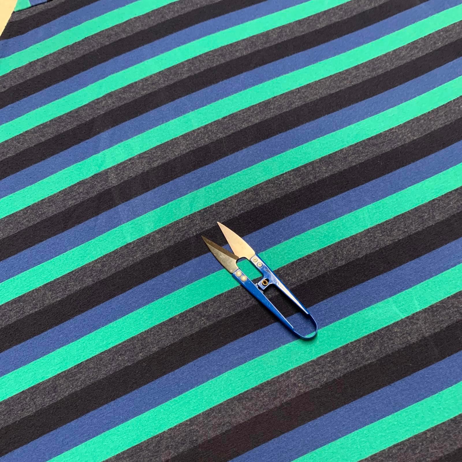 Falda midi convertible a vestido vintage Matty M para mujer, talla S, azul y verde a rayas