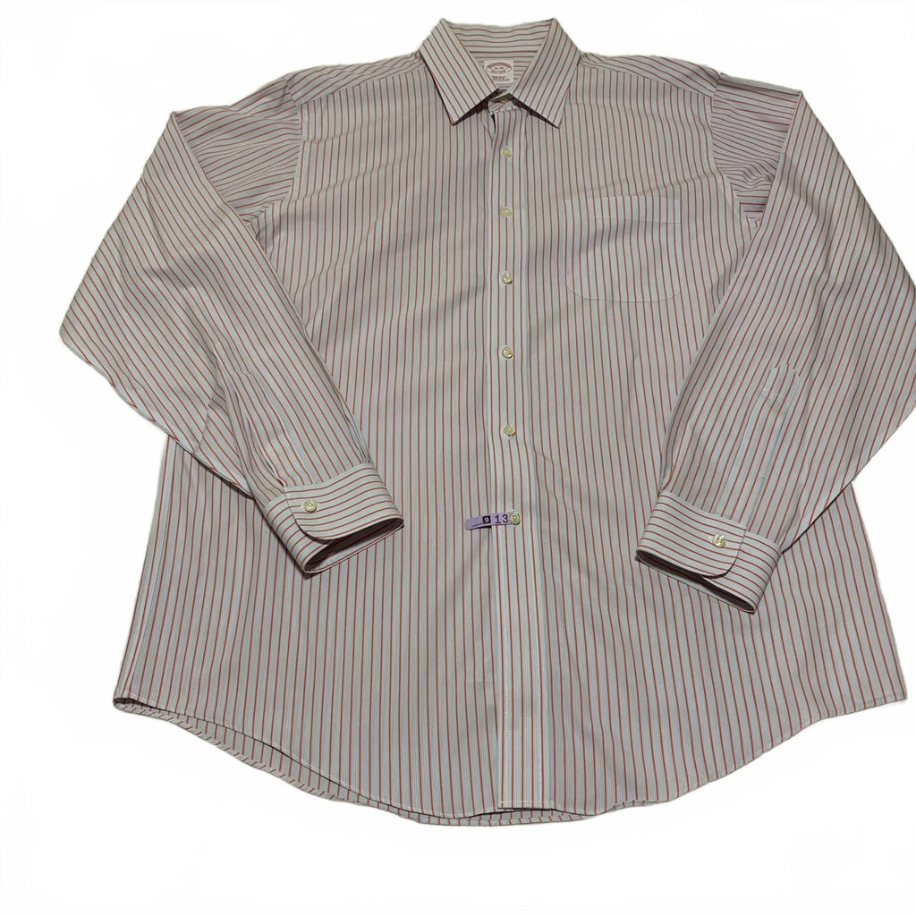 Camisa de vestir Brooks Brothers para hombre, talla 16-36, corte recto, sin planchado, de algodón Supima, manga larga