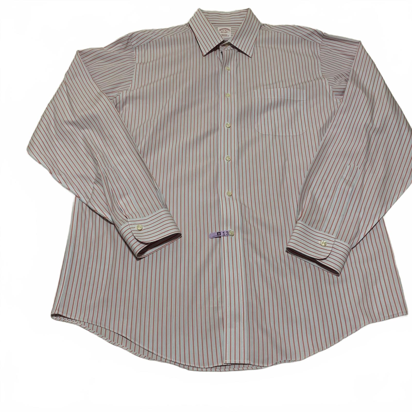 Camisa de vestir Brooks Brothers para hombre, talla 16-36, corte recto, sin planchado, de algodón Supima, manga larga