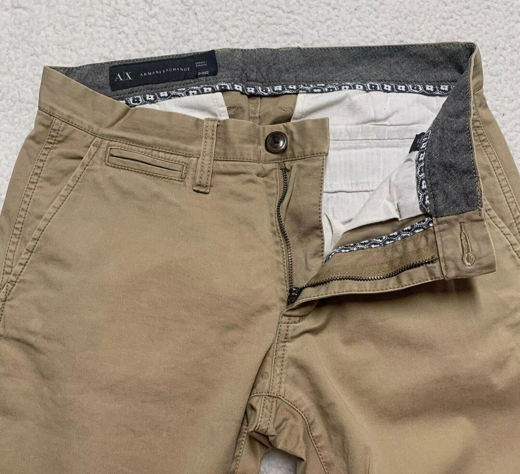 Pantalón chino ajustado de algodón de pierna recta para hombre, talla 29R, de Armani Exchange, A/X