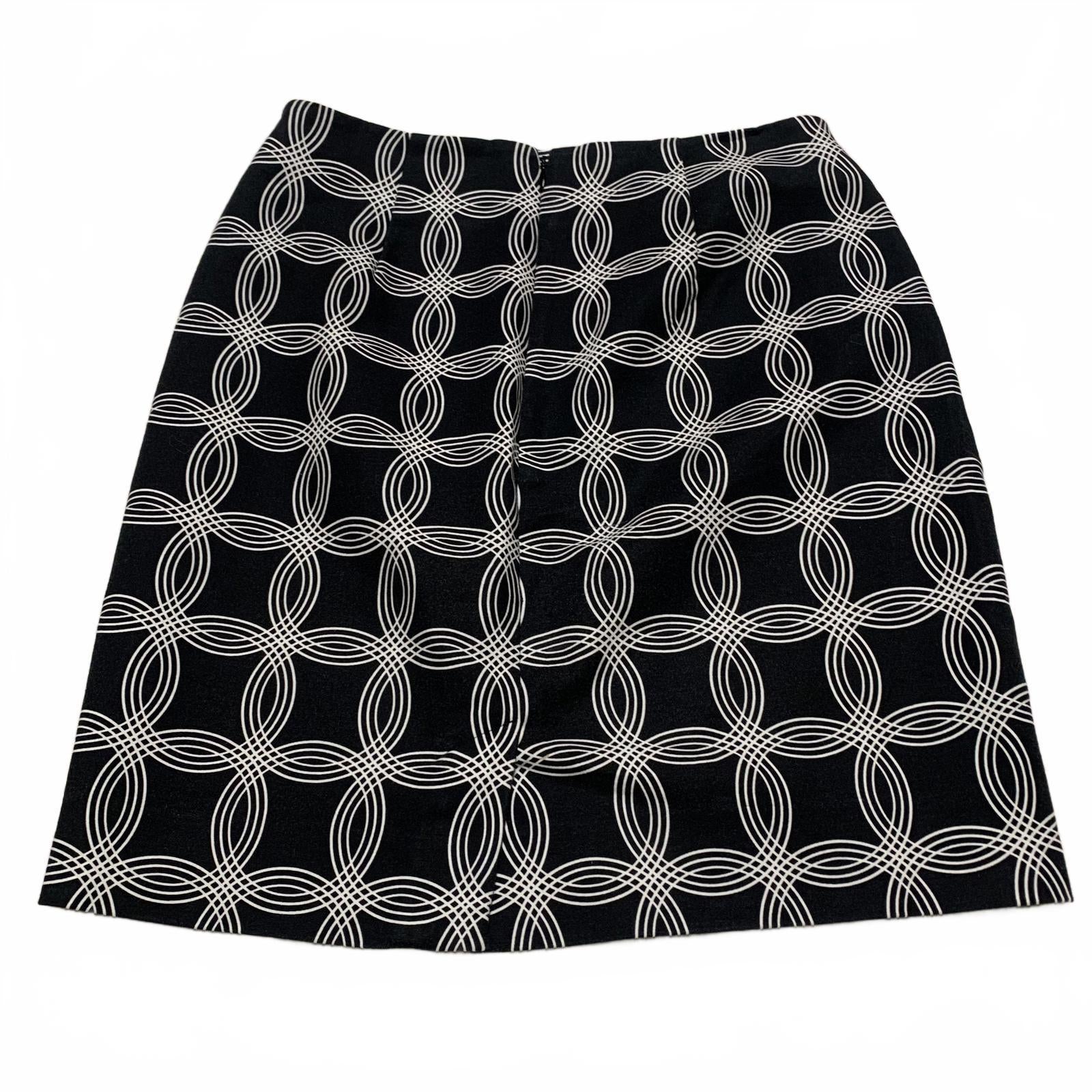 Minifalda Banana Republic con estampado geométrico en blanco y negro para mujer, talla 0, W26