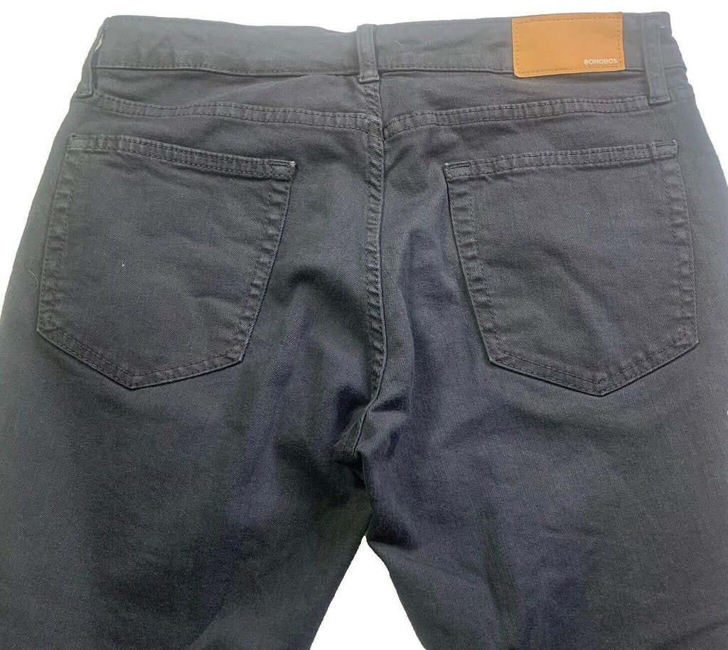 Vaqueros Bonobos para hombre, 31/30, negros, ajustados, de pierna recta y elásticos