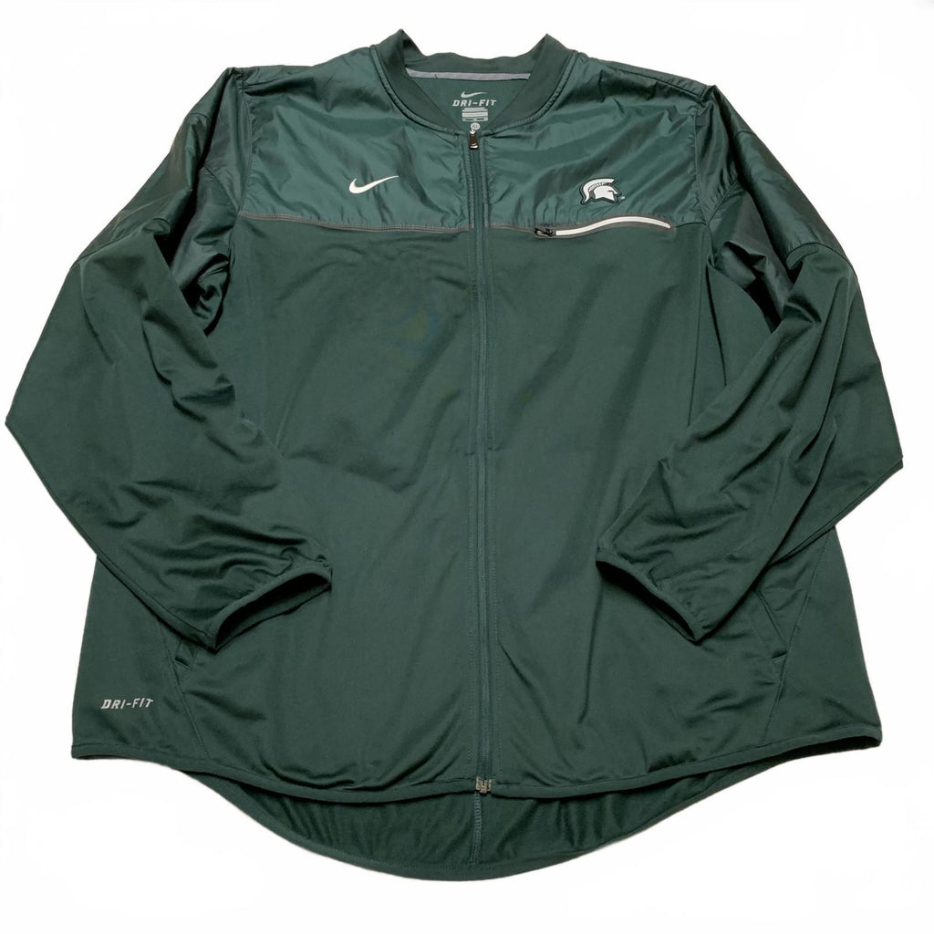 Chaqueta de fútbol Nike Dri-FIT para hombre, talla extragrande, verde, de los Michigan State Spartans